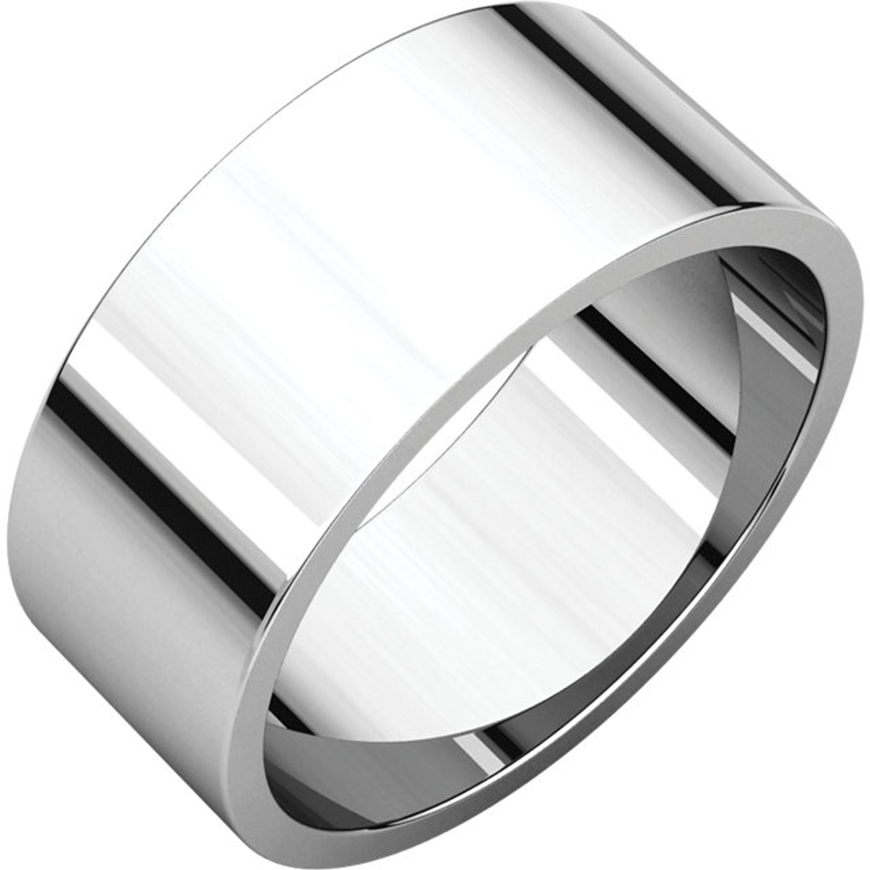 10k White Gold 8mm. High Polished Flat Wedding Band 10k White Gold 8mm. High Polished Flat Wedding Band