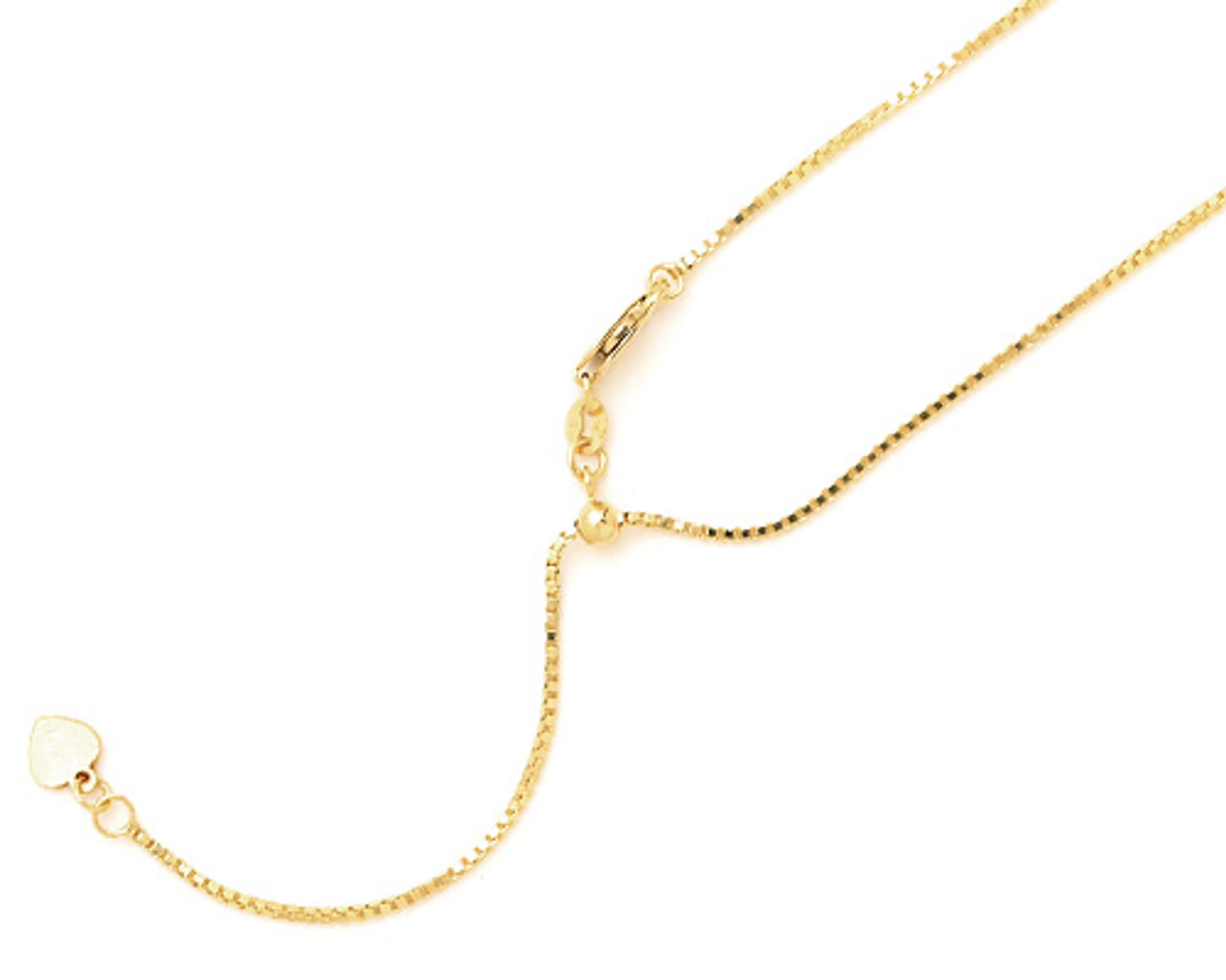 14k 1.00mm Yellow Gold Adjustable Box Necklace 22" 14k 1.00mm Yellow Gold Adjustable Box Necklace 22"