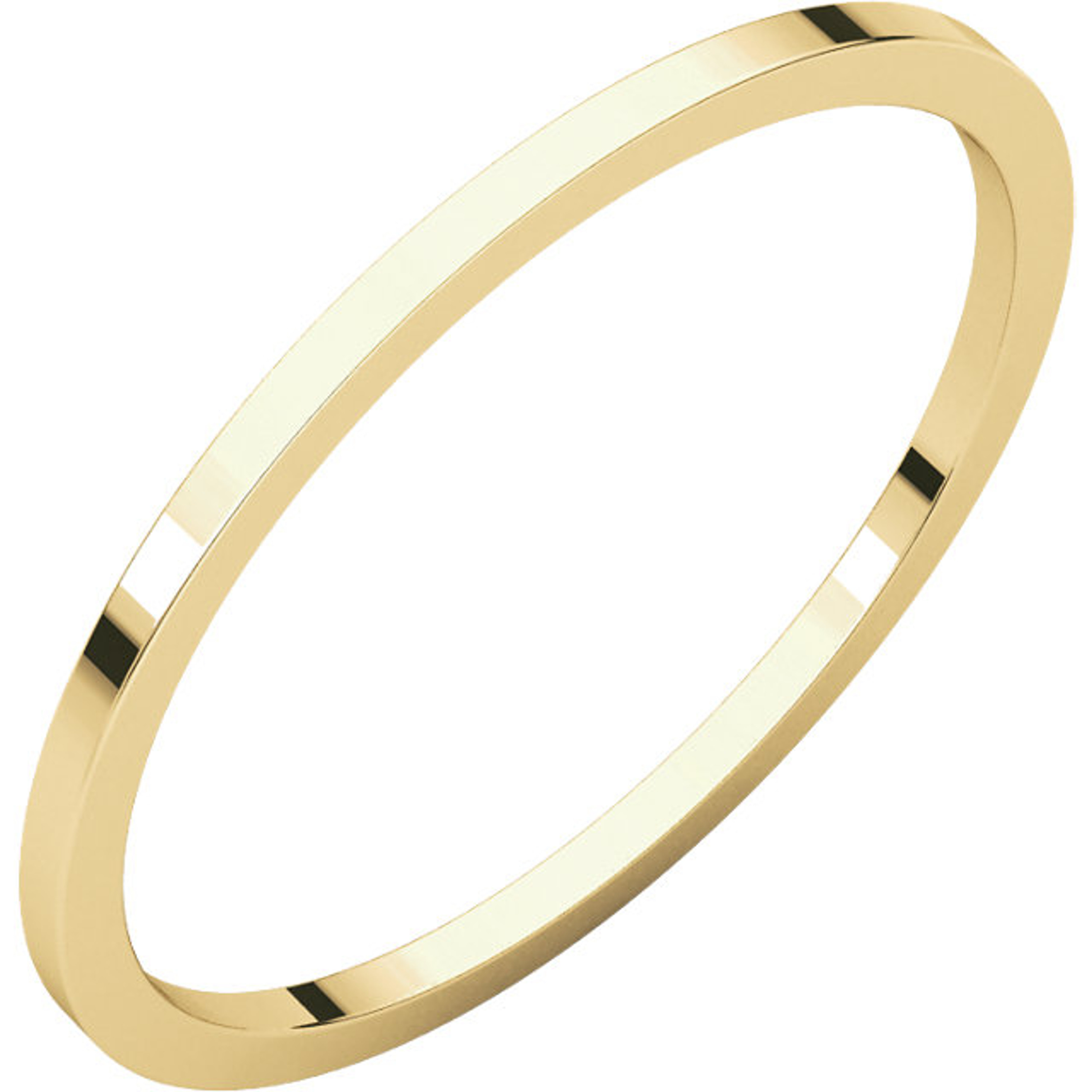 18k Gold 1mm High Polished Classic Flat Wedding Band 18k Gold 1mm High Polished Classic Flat Wedding Band