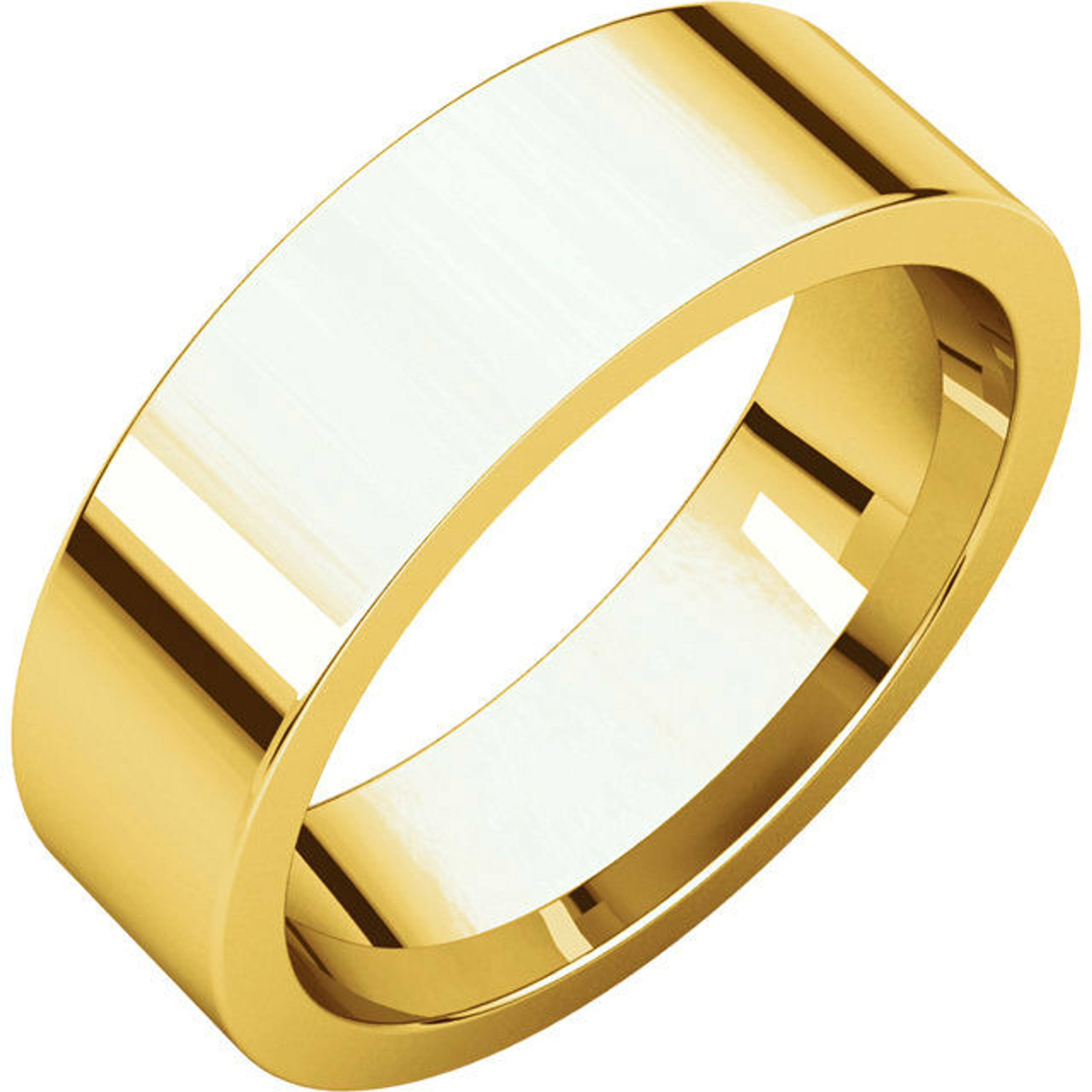 22K Gold 6mm High Polished Flat Wedding Band 22K Gold 6mm High Polished Flat Wedding Band