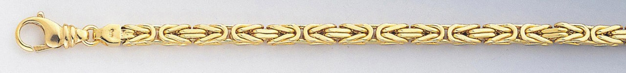 14k Gold 4.0mm Byzantine Chain 7 1/2 Inches