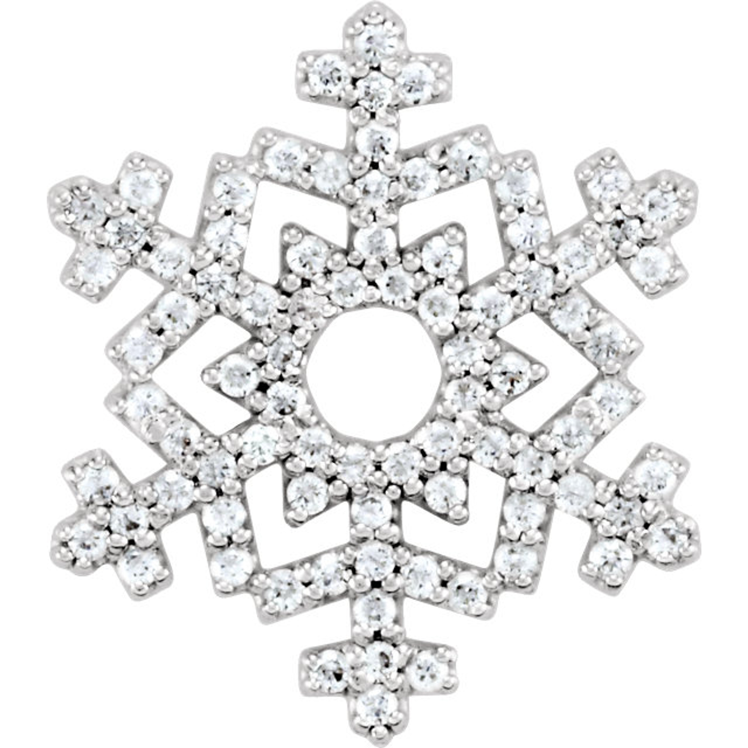 14kt White Gold 1/2 CTW Diamond Snow Flake Necklace 15mm x 18mm 14kt White Gold 1/2 CTW Diamond Snow Flake Necklace 15mm x 18mm