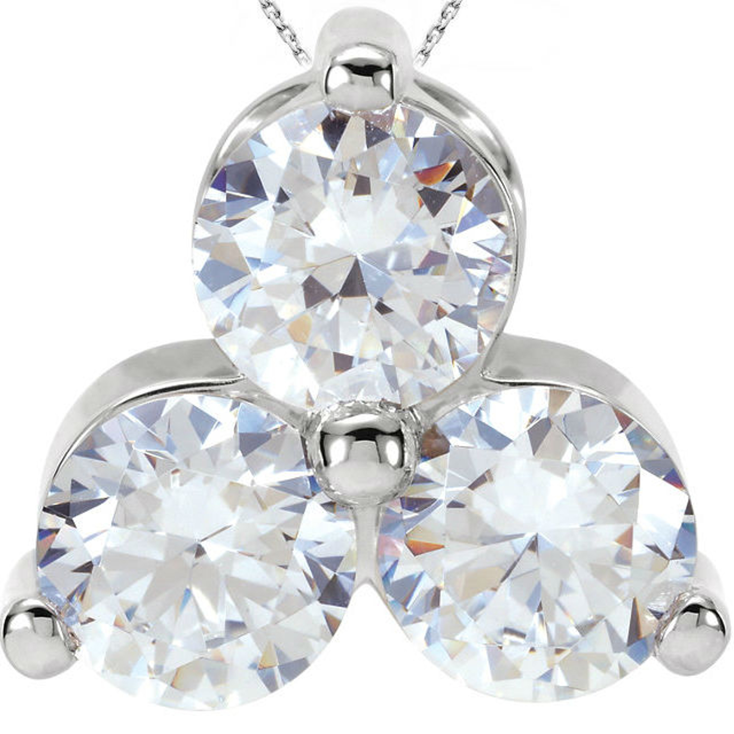 14kt White Gold 1.00 ct 3 Stone Diamond Necklace 14kt White Gold 1.00 ct 3 Stone Diamond Necklace
