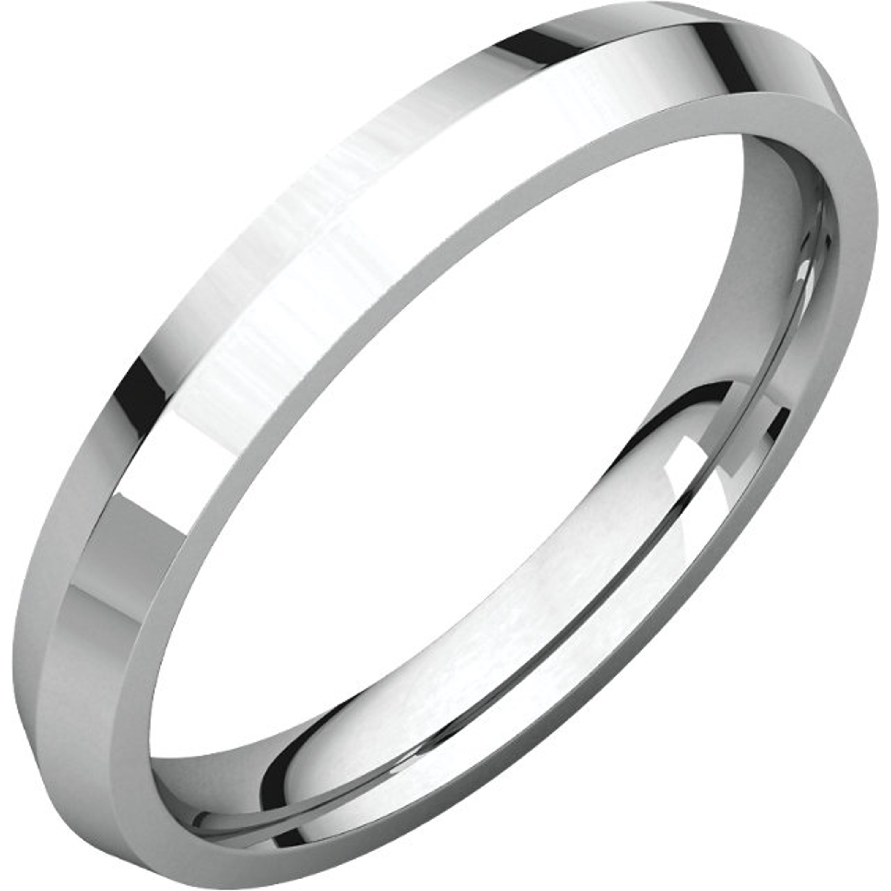 14kt White 3mm Knife Edge Comfort Fit Wedding Band 14kt White 3mm Knife Edge Comfort Fit Wedding Band