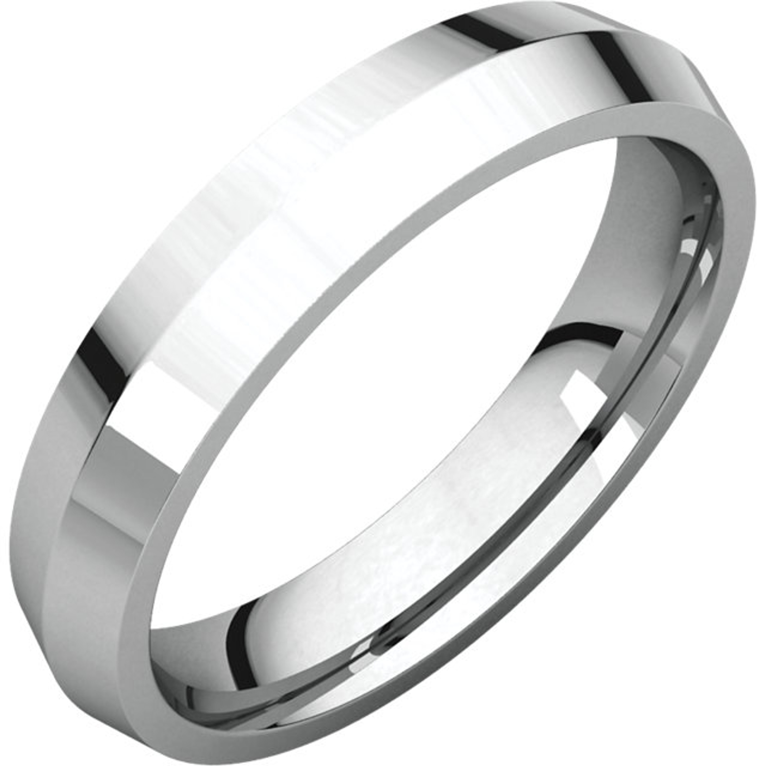 14kt White 4mm Knife Edge Comfort Fit Wedding Band 14kt White 4mm Knife Edge Comfort Fit Wedding Band