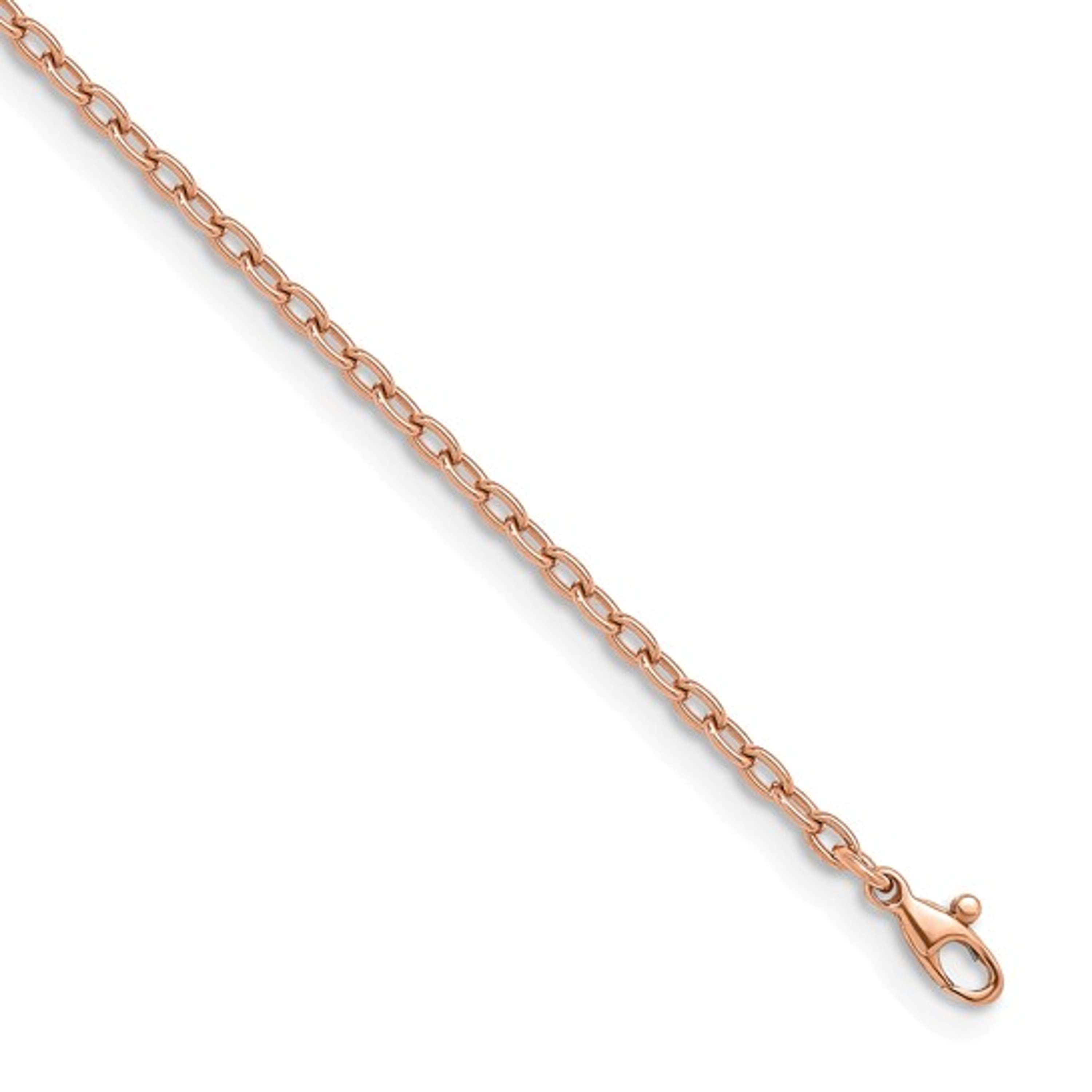 14k Rose Gold Open Rolo Chain 3.0mm Wide 22 Inches 14k Rose Gold Open Rolo Chain 3.0mm Wide 22 Inches