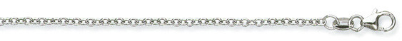 Platinum Rolo Chain Necklaces 1.3mm Wide 24 Inches