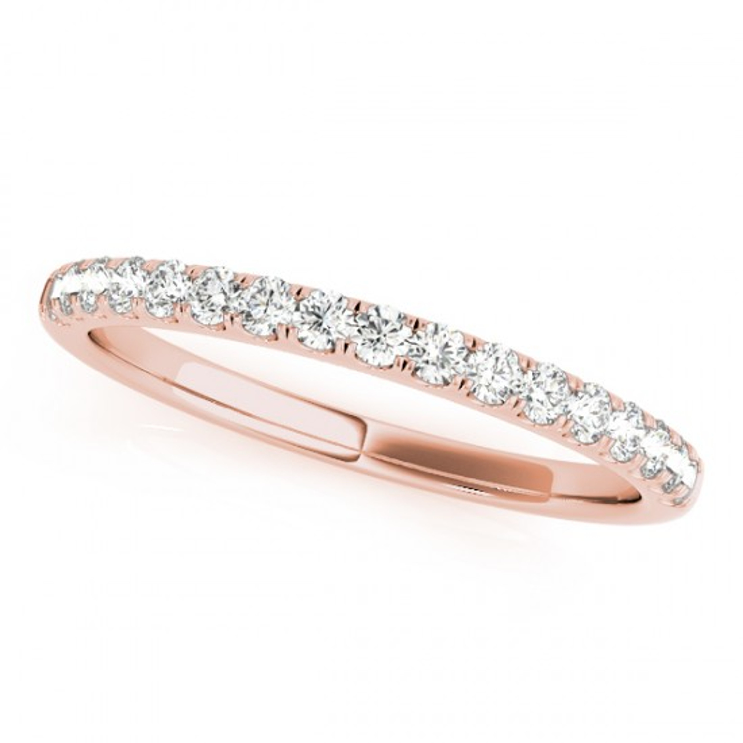 14K Rose gold 2.0mm Diamond 1/2 Eternity Band .35 ct, 17 Diamonds 14K Rose gold 2.0mm Diamond 1/2 Eternity Band .35 ct, 17 Diamonds