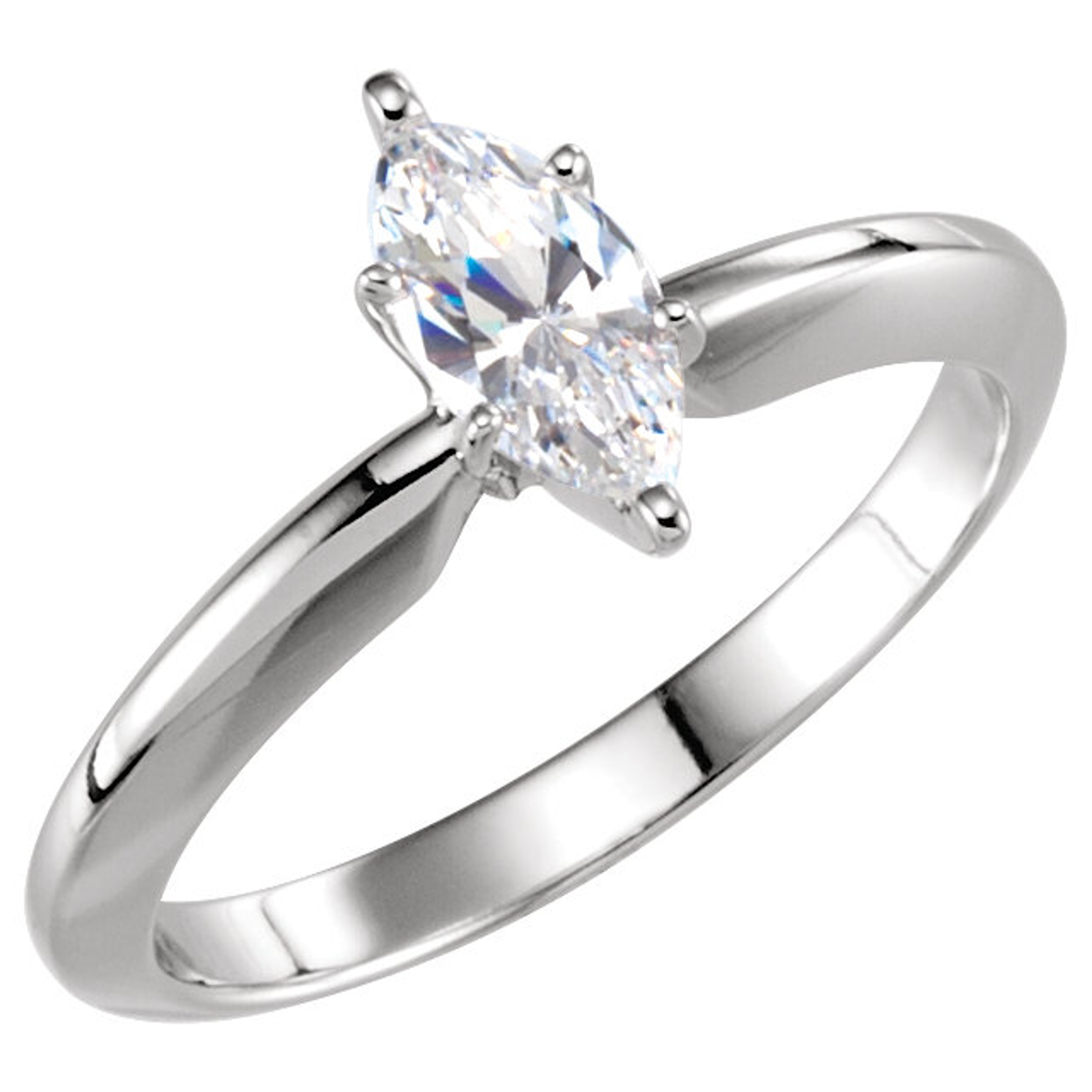 14k White Gold Marquis  Solitaire Diamond Ring .84 ctw. 14k White Gold Marquis  Solitaire Diamond Ring .84 ctw.