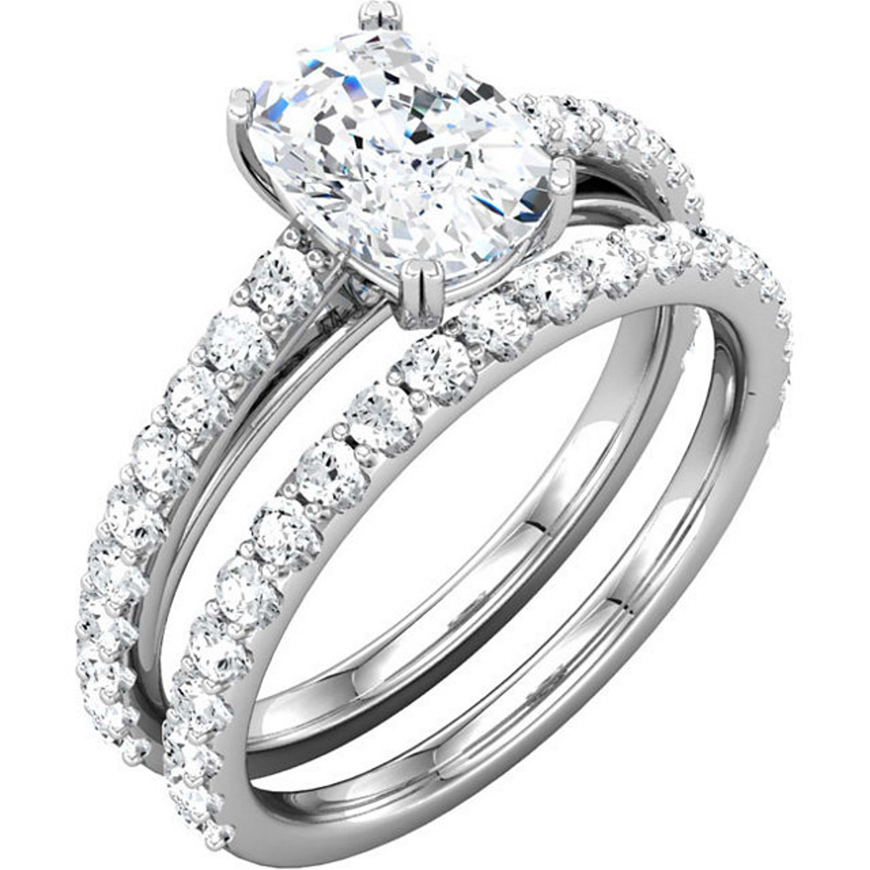 Platinum 3.00 Carat  Cushion cut Engagement Ring Prong set Platinum 3.00 Carat  Cushion cut Engagement Ring Prong set