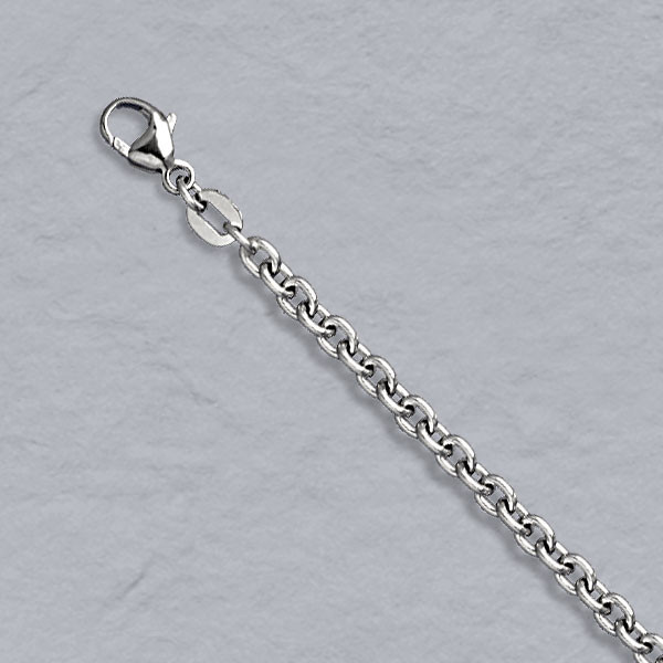 Platinum Rolo Chain Necklace 3.0mm Wide 24 Inches