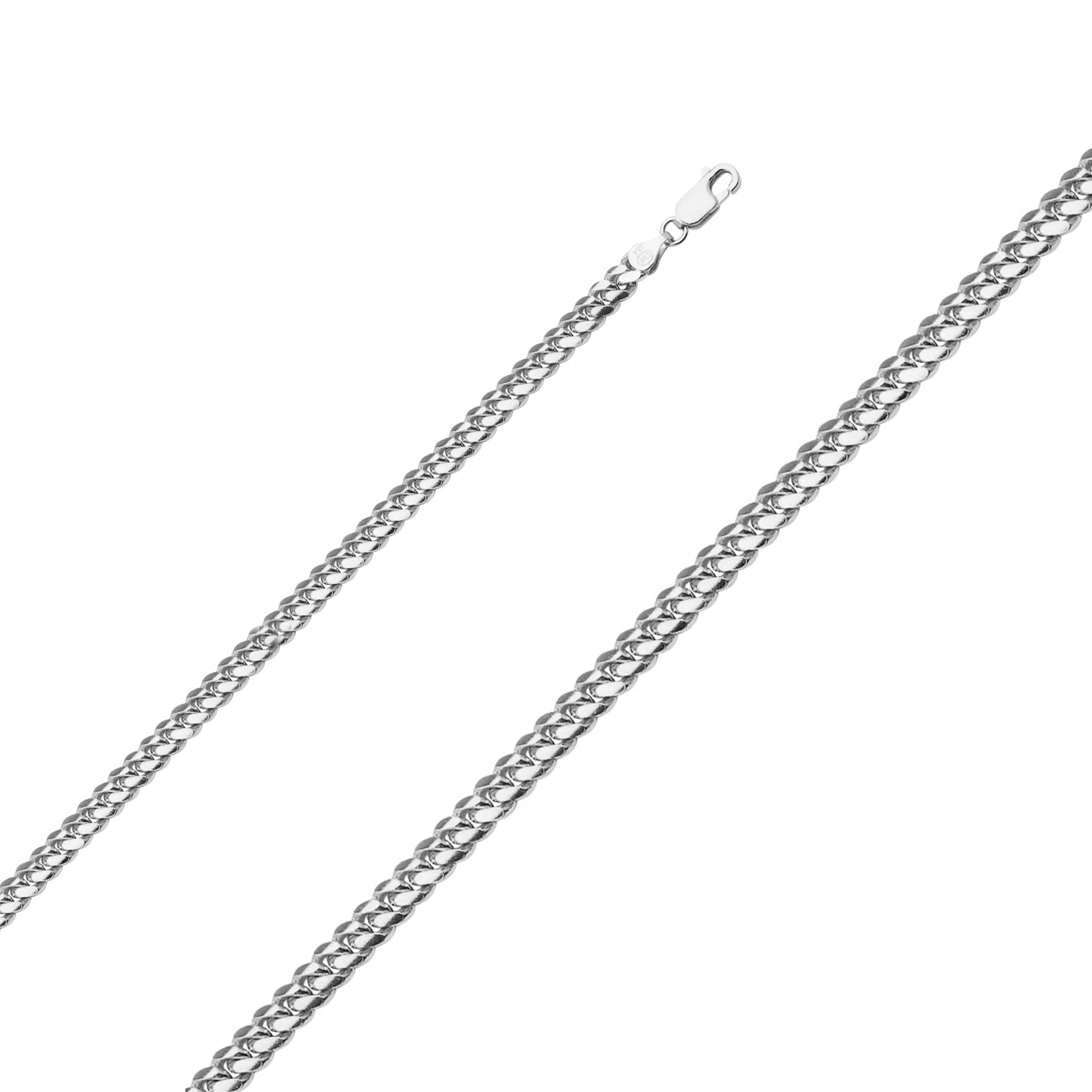 14k White Gold Miami Cuban Chain 4.0mm 24 Inches 14k White Gold Miami Cuban Chain 4.0mm 24 Inches