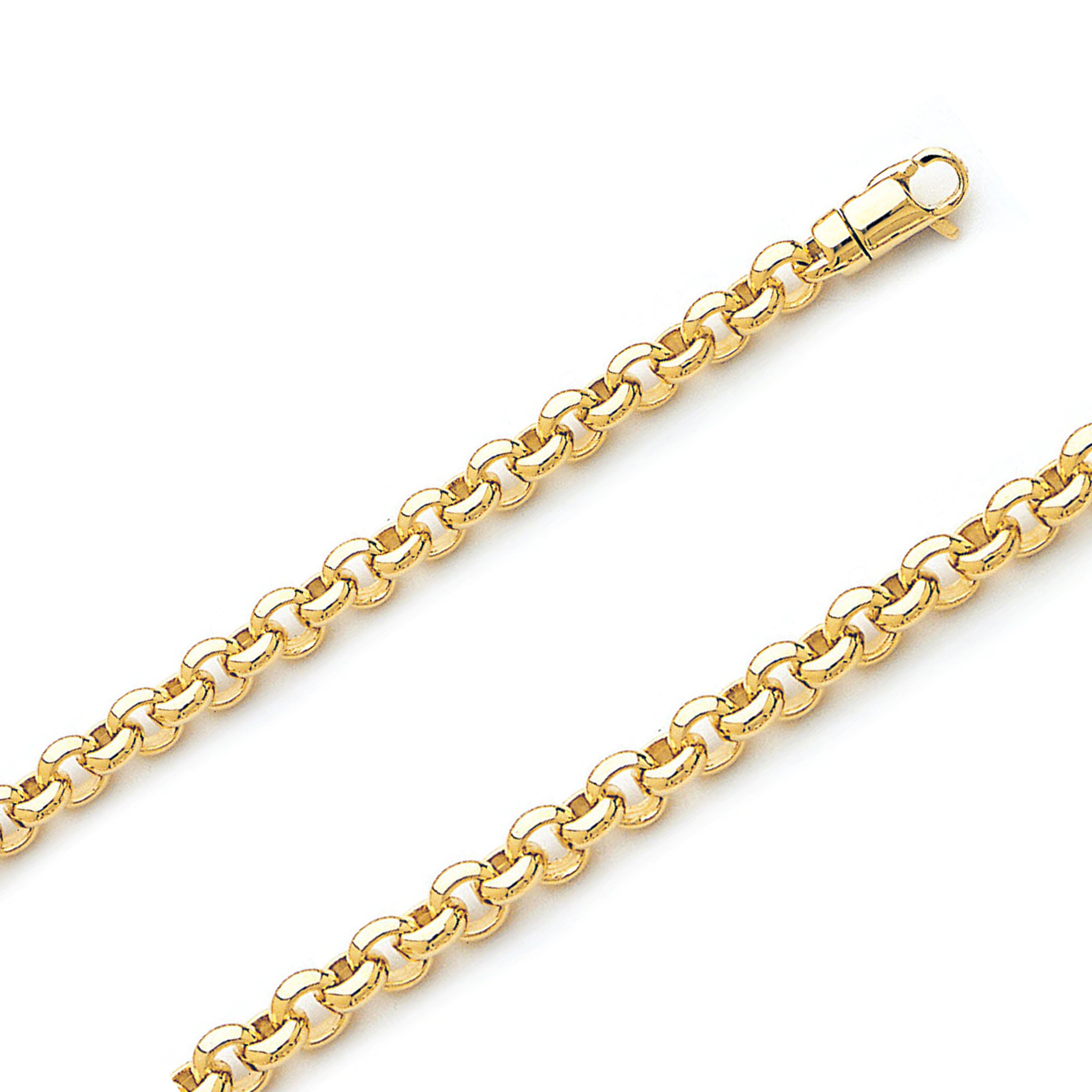 14K Yellow Gold 6mm Handmade Rolo Chain Necklace 34 Inches 14K Yellow Gold 6mm Handmade Rolo Chain Necklace 34 Inches