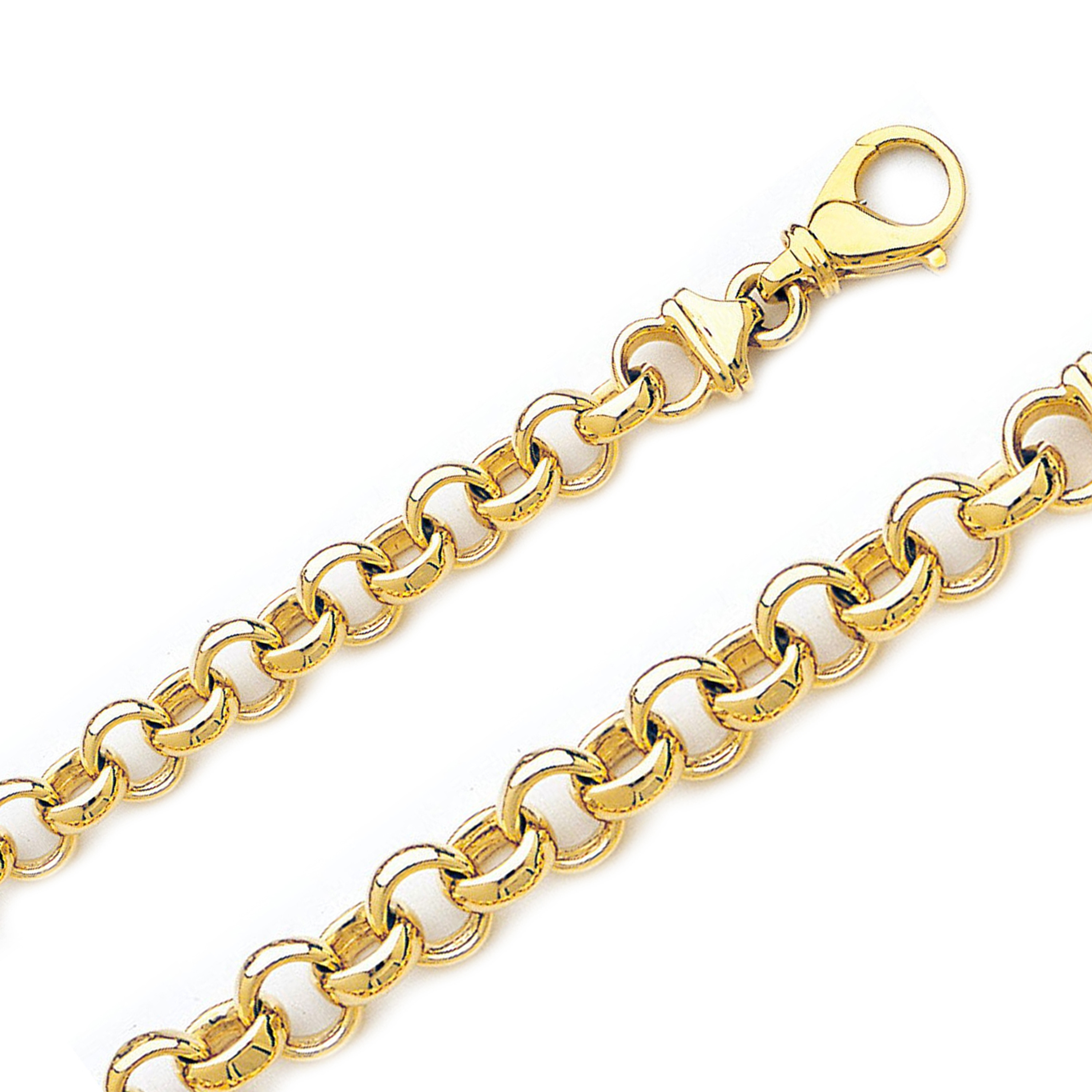 14K Yellow Gold 8mm Handmade Rolo Chain Necklace 22 Inches 14K Yellow Gold 8mm Handmade Rolo Chain Necklace 22 Inches