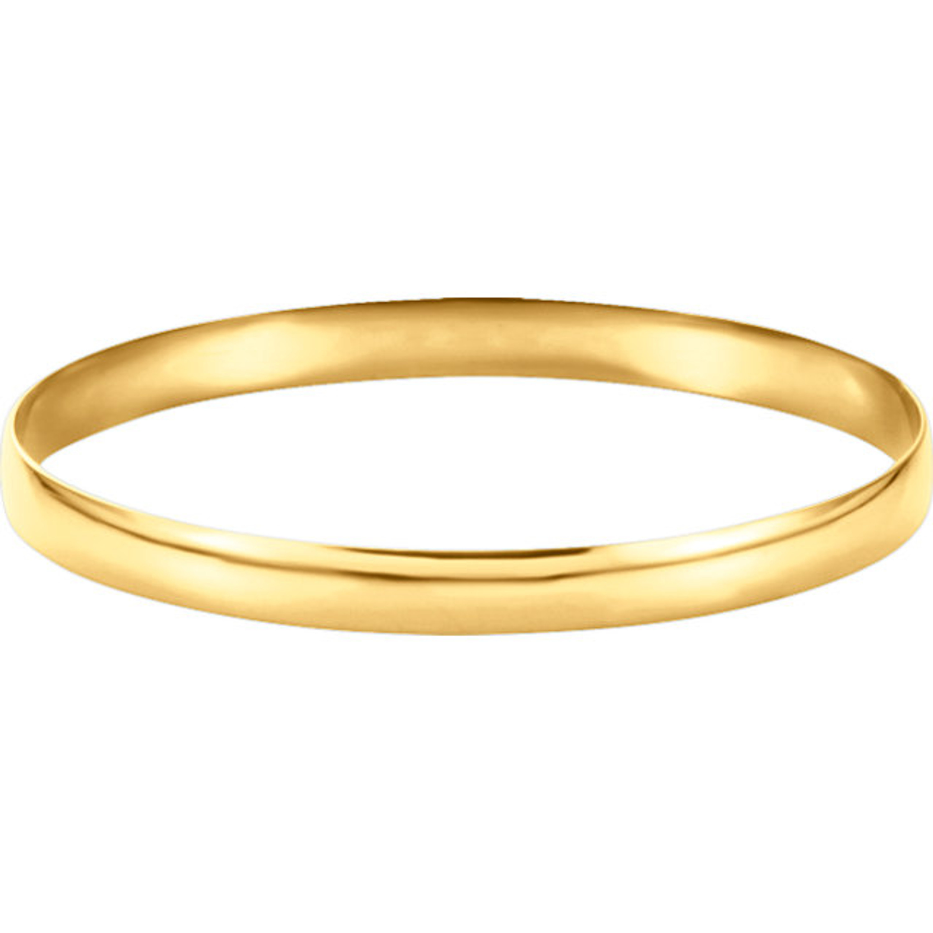 14k Yellow Gold Domed 6mm Wide High Polished Slip-on Solid Bangle 8" 14k Yellow Gold Domed 6mm Wide High Polished Slip-on Solid Bangle 8"