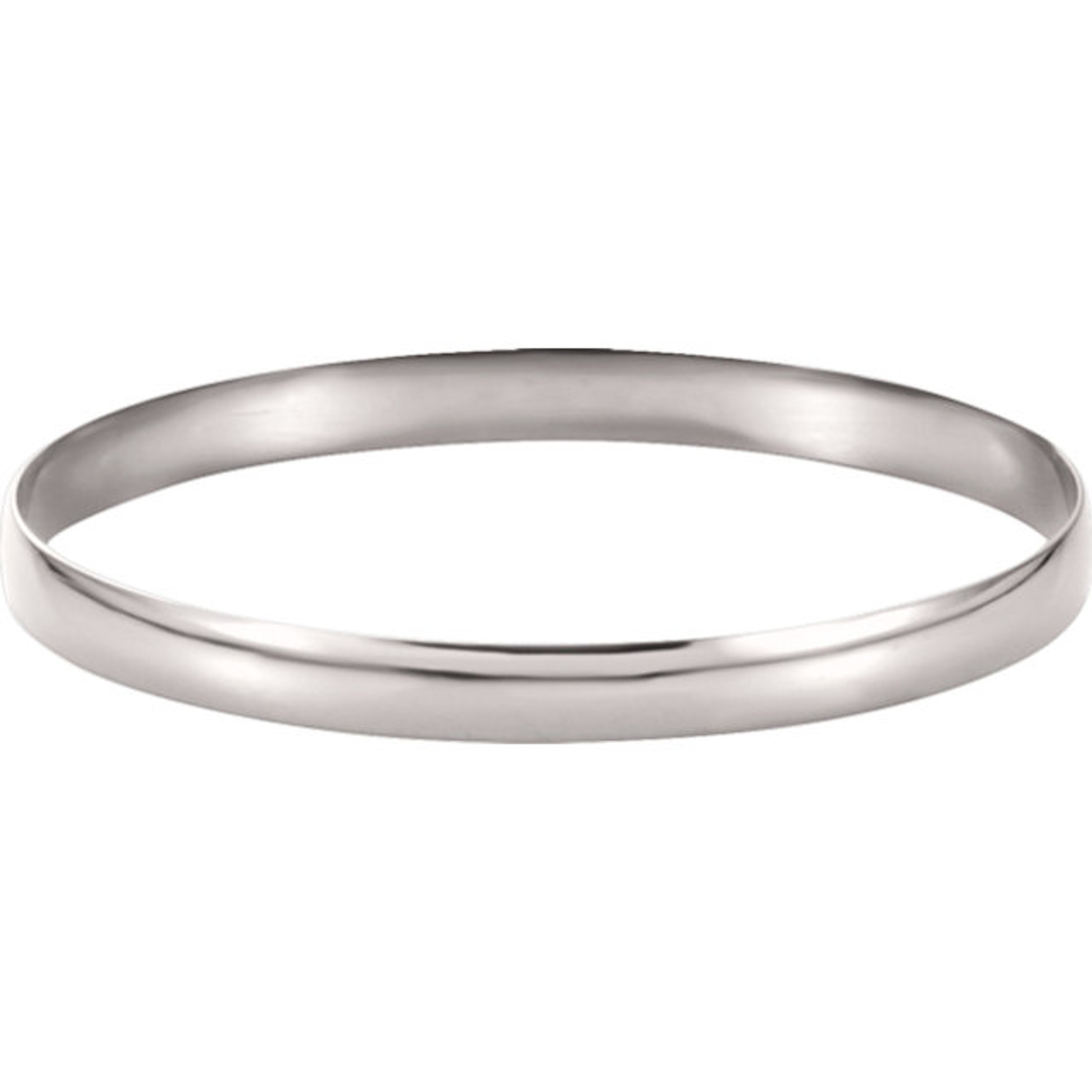 14k White Gold 6mm Wide High Polished Slip-on Solid Bangle 7.5" 14k White Gold 6mm Wide High Polished Slip-on Solid Bangle 7.5"