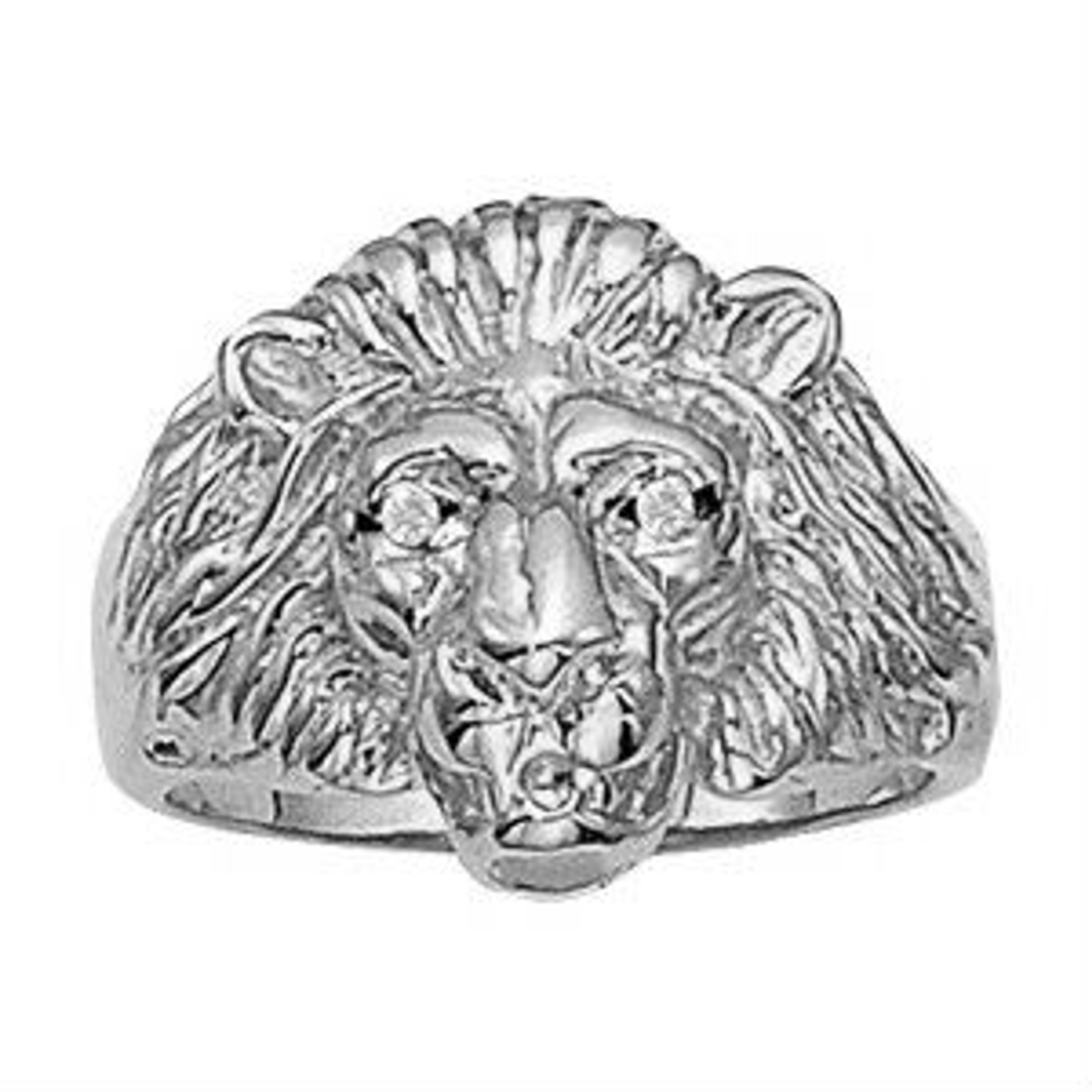 14k White Gold Lion Head Diamond Ring 14k White Gold Lion Head Diamond Ring