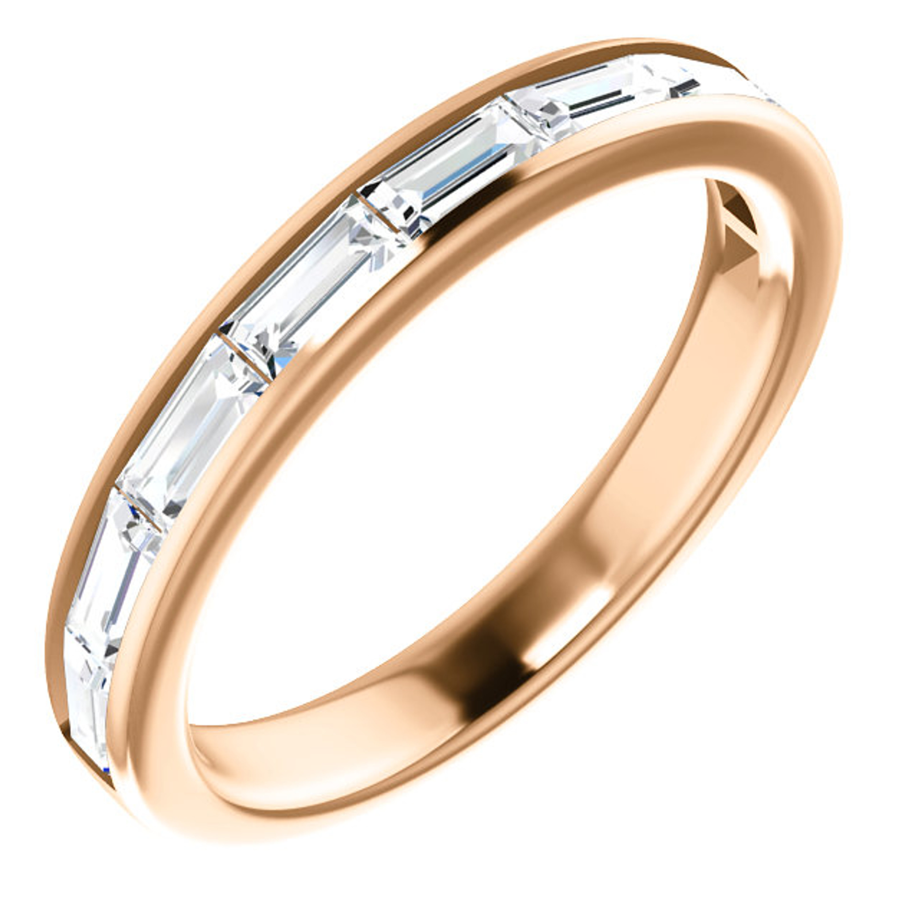 14k Rose Gold Baguette Diamond Half Eternity band 3/4 Ctw. 14k Rose Gold Baguette Diamond Half Eternity band 3/4 Ctw.