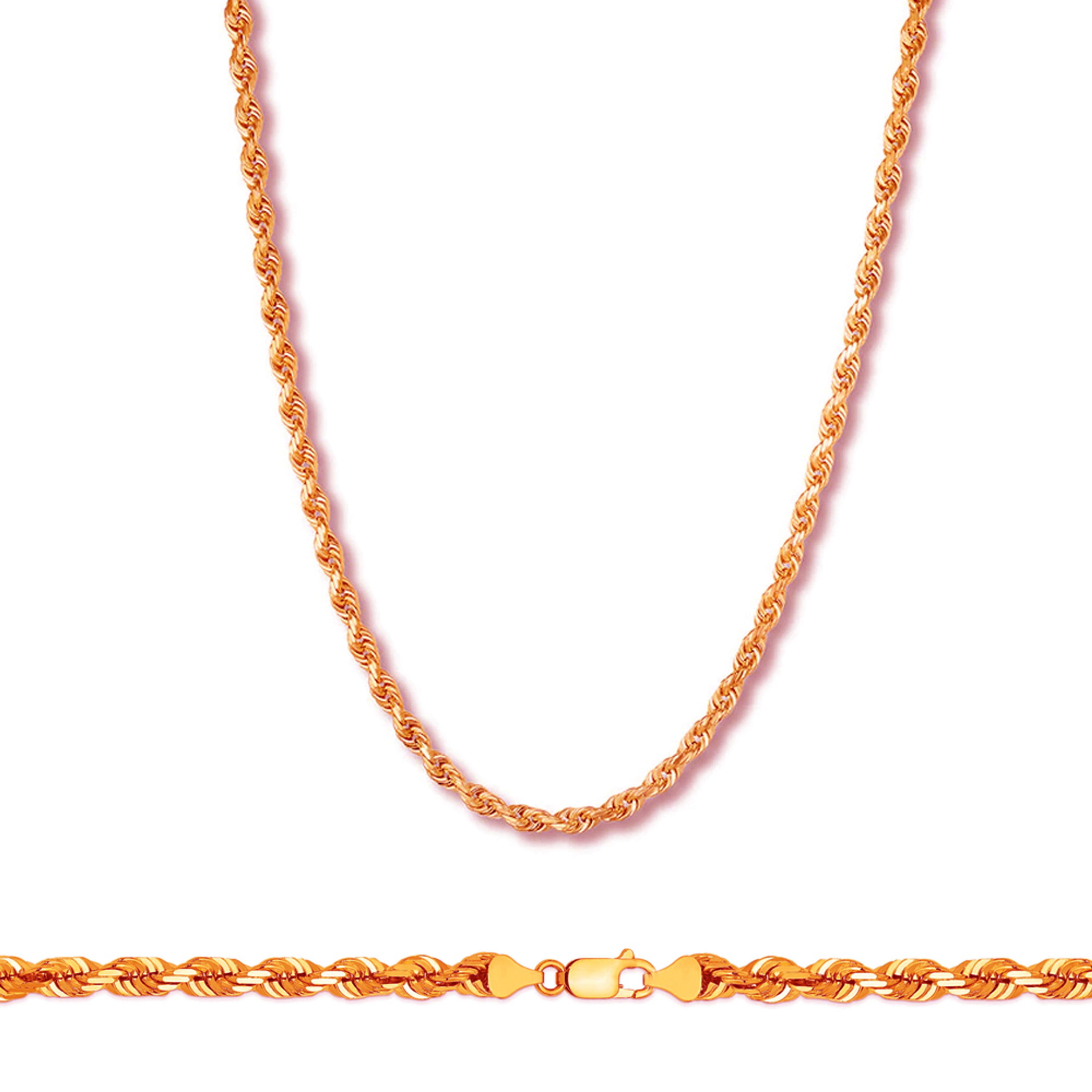 14k Rose Gold 3.5mm Rope Chain 30 In 14k Rose Gold 3.5mm Rope Chain 30 In