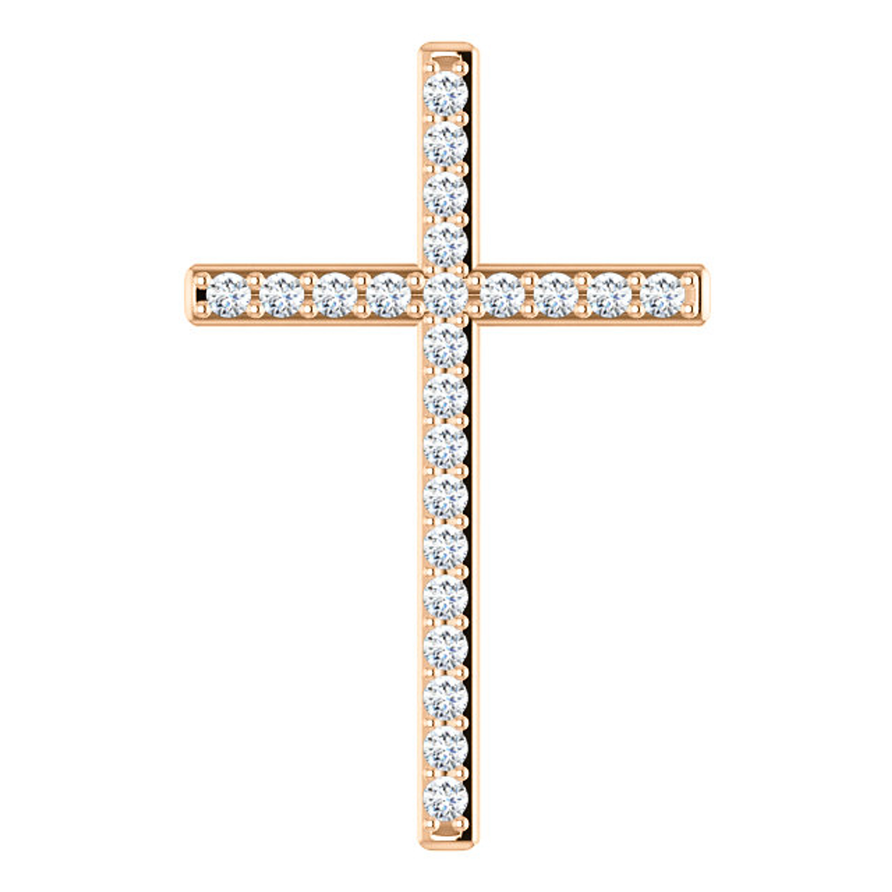 14kt Rose Gold .50 CTW  Diamond Cross Necklace 31mm x 21mm 14kt Rose Gold .50 CTW  Diamond Cross Necklace 31mm x 21mm
