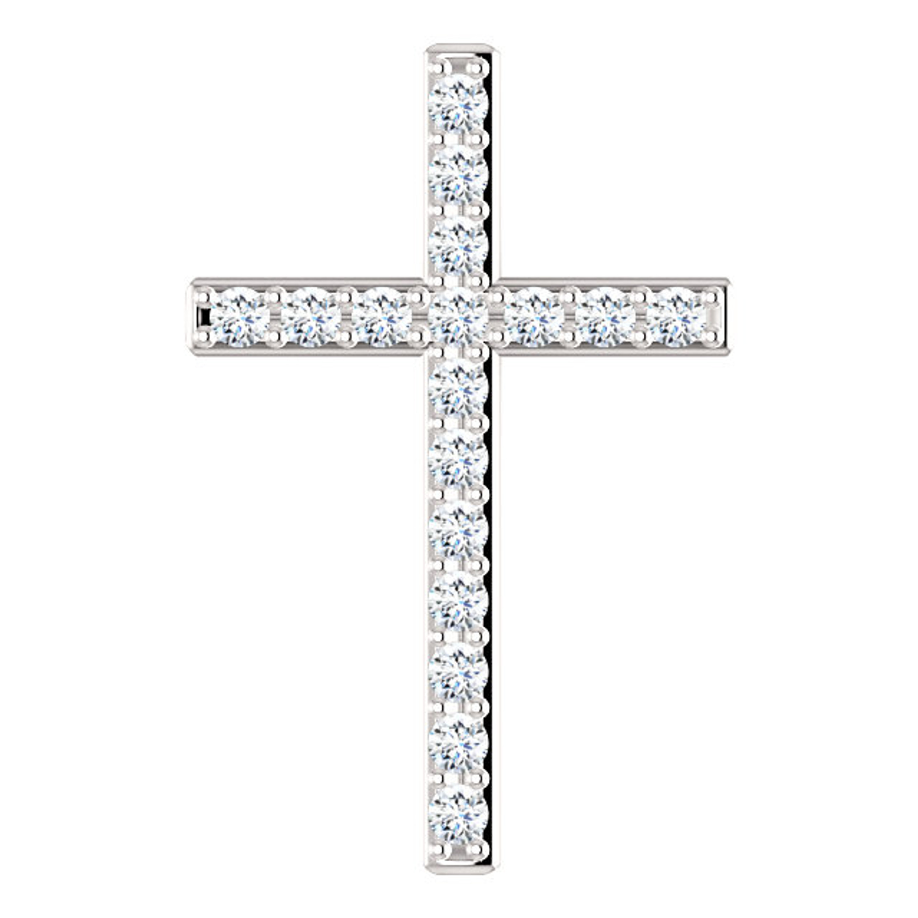 14kt White Gold 3/4 CTW  Diamond Cross Necklace 31mm x 21mm 14kt White Gold 3/4 CTW  Diamond Cross Necklace 31mm x 21mm