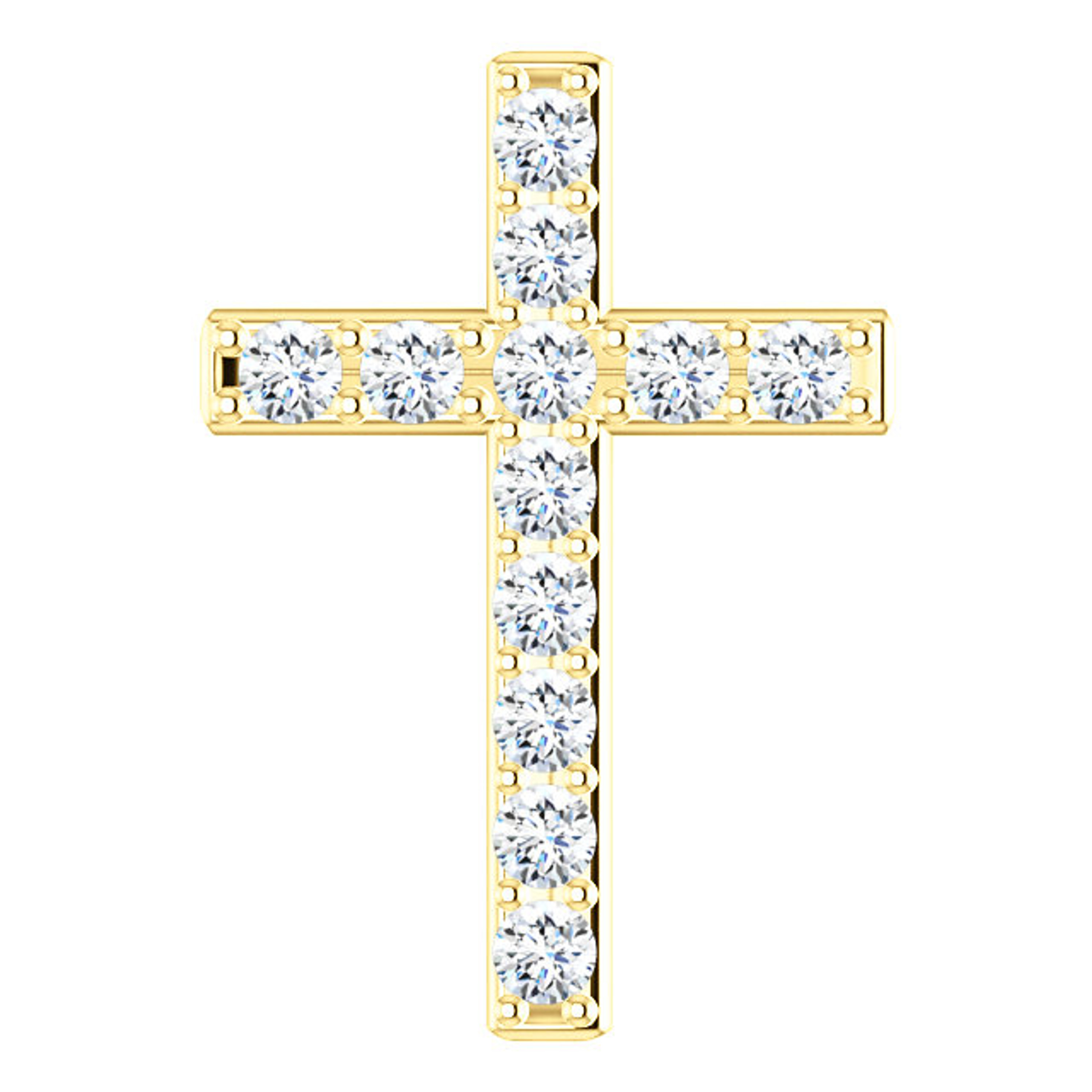 14kt Yellow Gold 1.50 CTW  Diamond Cross Necklace 31mm x 21mm 14kt Yellow Gold 1.50 CTW  Diamond Cross Necklace 31mm x 21mm