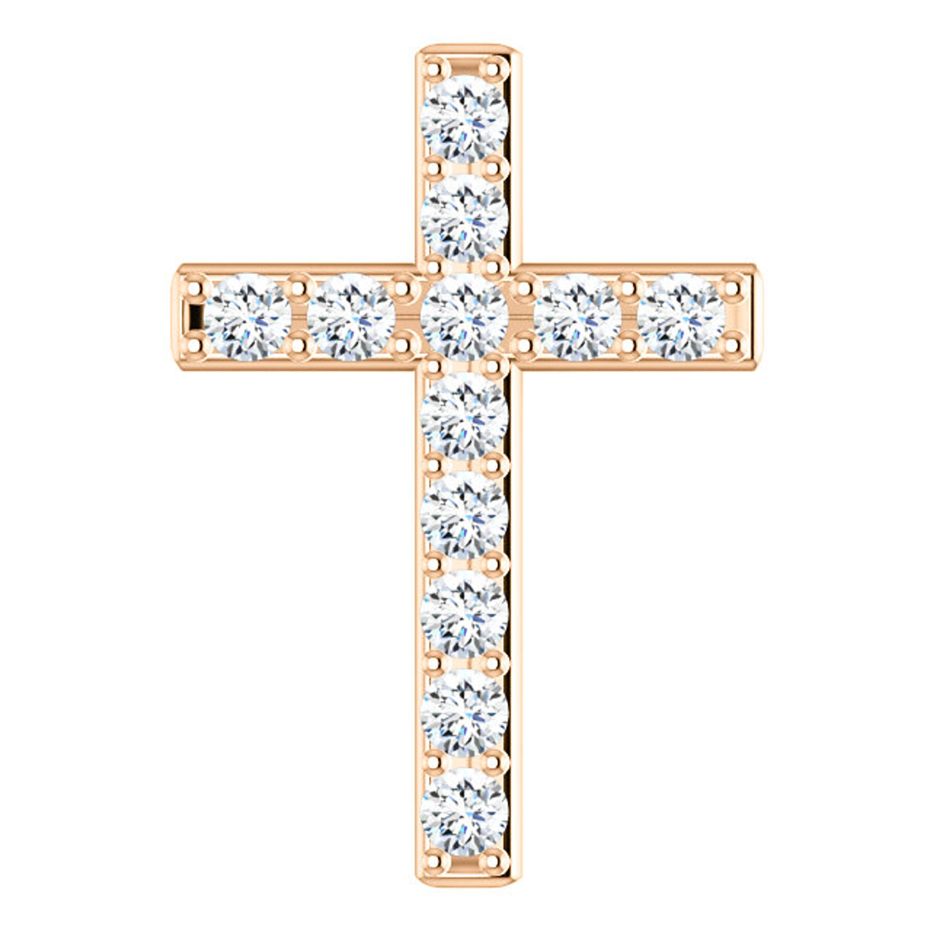 14kt Rose Gold 1.50 CTW  Diamond Cross Necklace 31mm x 21mm 14kt Rose Gold 1.50 CTW  Diamond Cross Necklace 31mm x 21mm