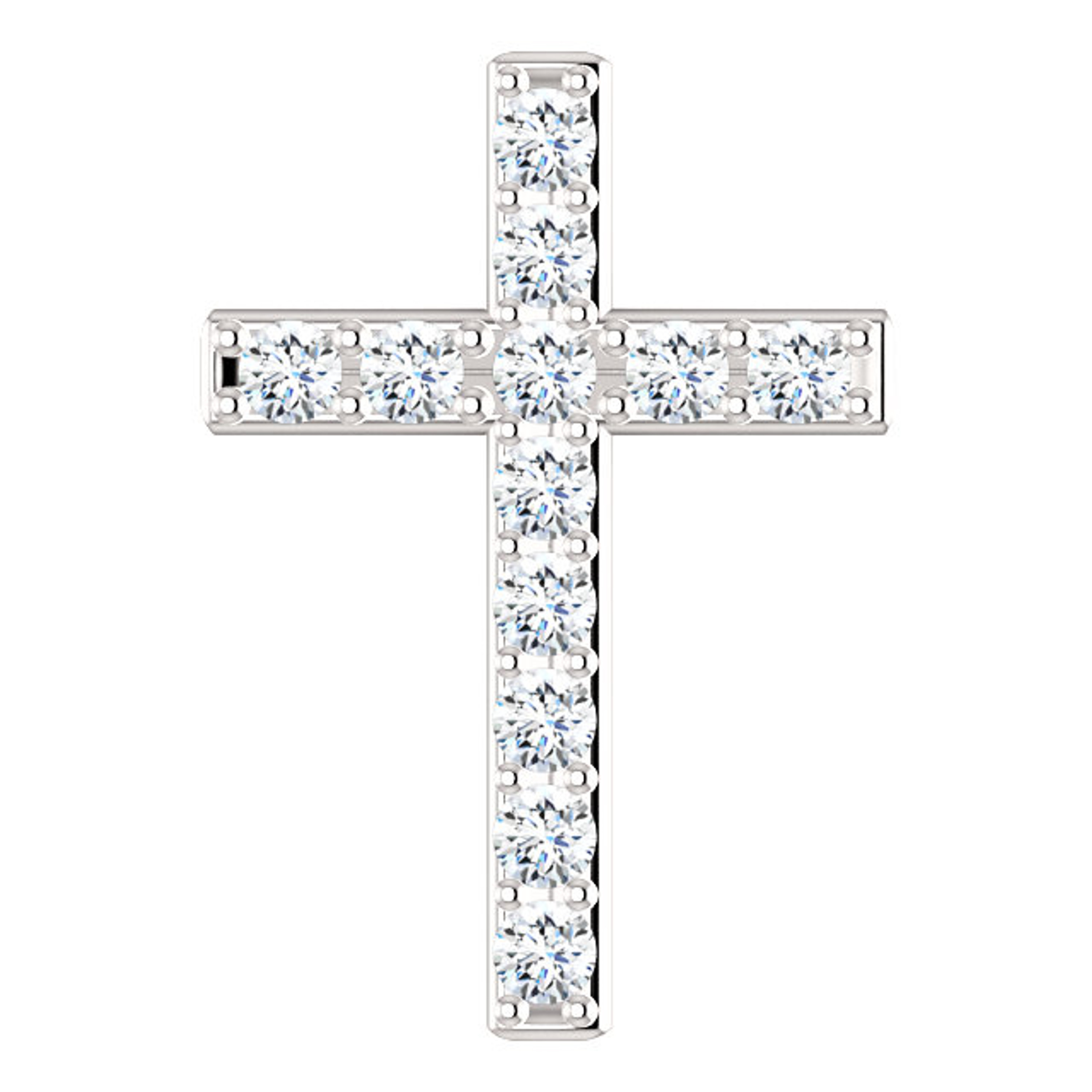 14kt White Gold 2.25 CTW  Diamond Cross Necklace 35mm x 24mm 14kt White Gold 2.25 CTW  Diamond Cross Necklace 35mm x 24mm