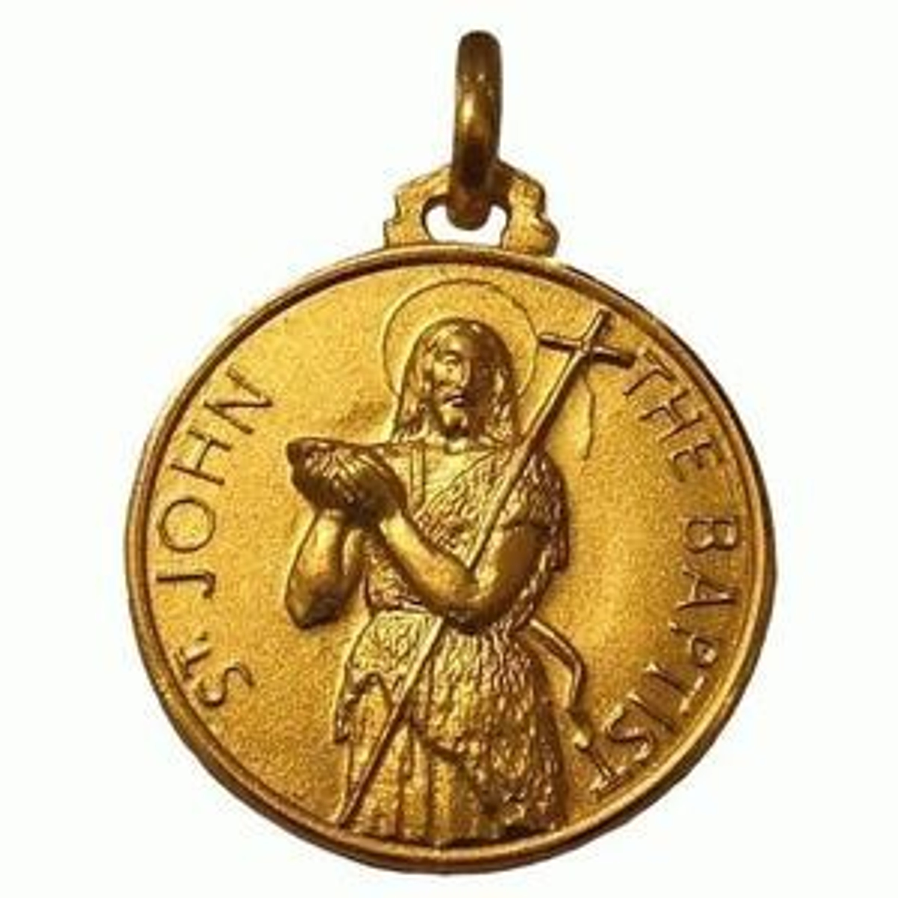 14kt Yellow Gold 21.0 mm Round Saint John the Baptist Medal 14kt Yellow Gold 21.0 mm Round Saint John the Baptist Medal