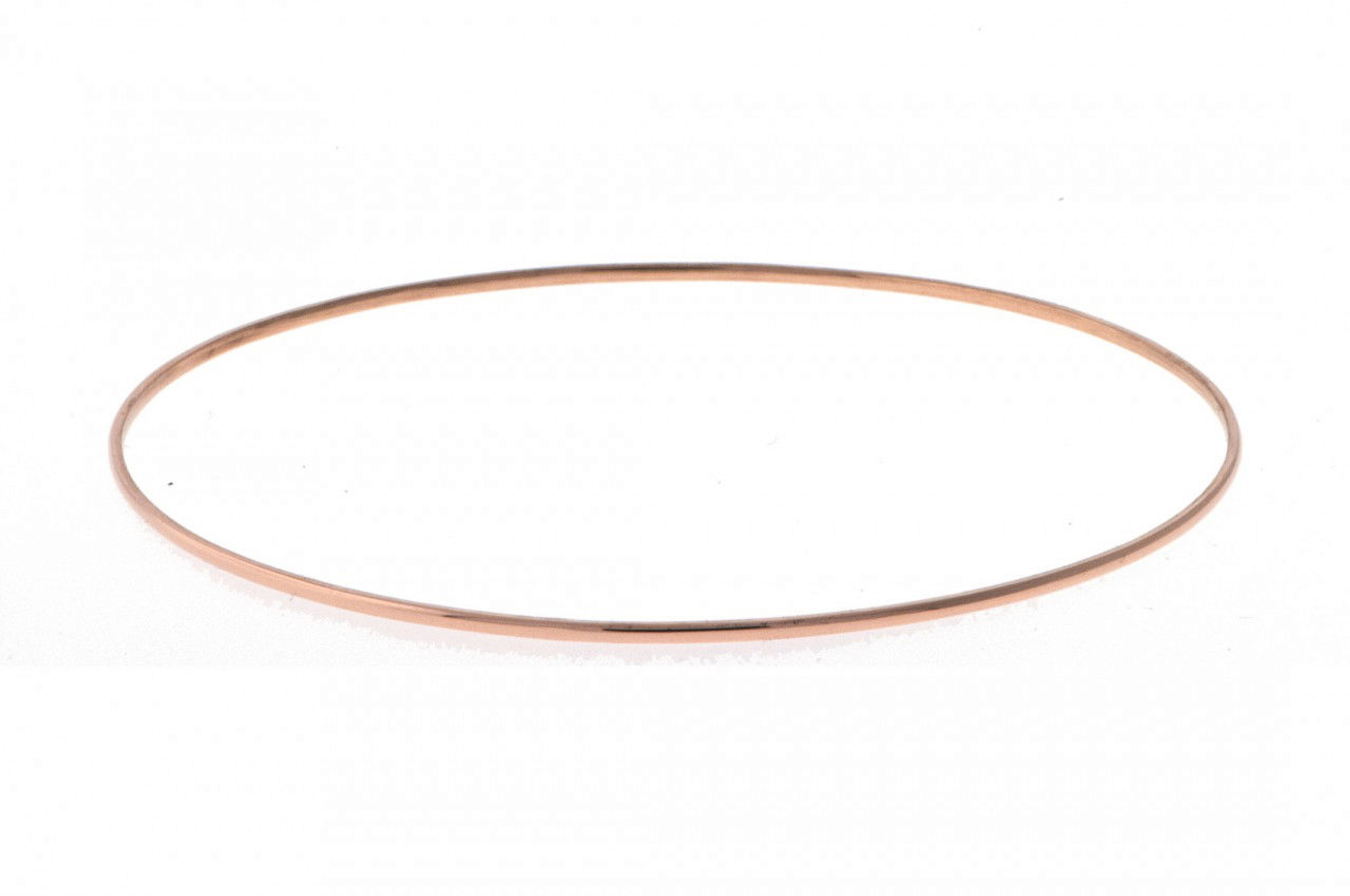 14k Rose Gold 1mm Wide High Polished Slip-on Solid Bangle 7.5" 14k Rose Gold 1mm Wide High Polished Slip-on Solid Bangle 7.5"