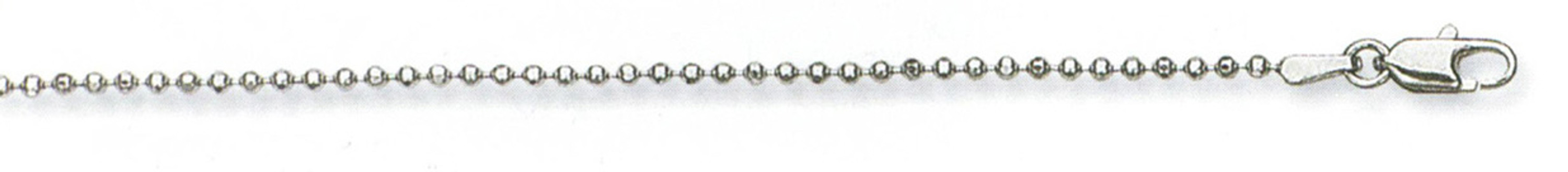 18k White Gold "Nickel Free" 1.8mm Faceted Ball Chain 26" 18k White Gold "Nickel Free" 1.8mm Faceted Ball Chain 26"