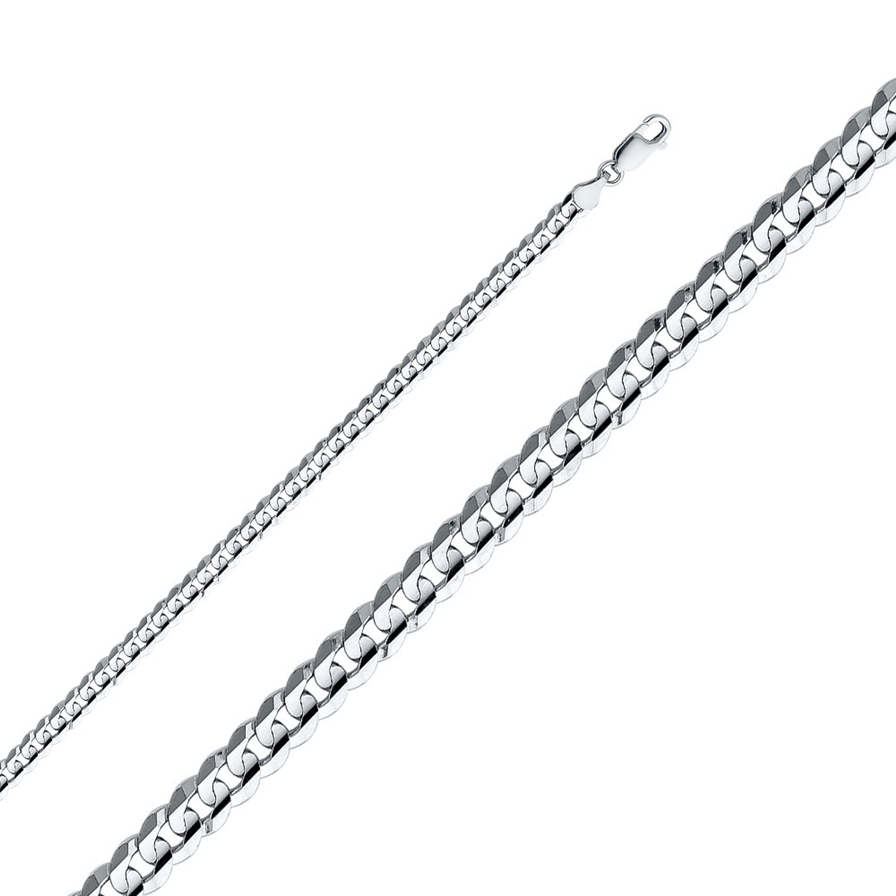 18k White Gold (Nickel Free) 5.0mm Flat Curb Chain 28 Inches 18k White Gold (Nickel Free) 5.0mm Flat Curb Chain 28 Inches