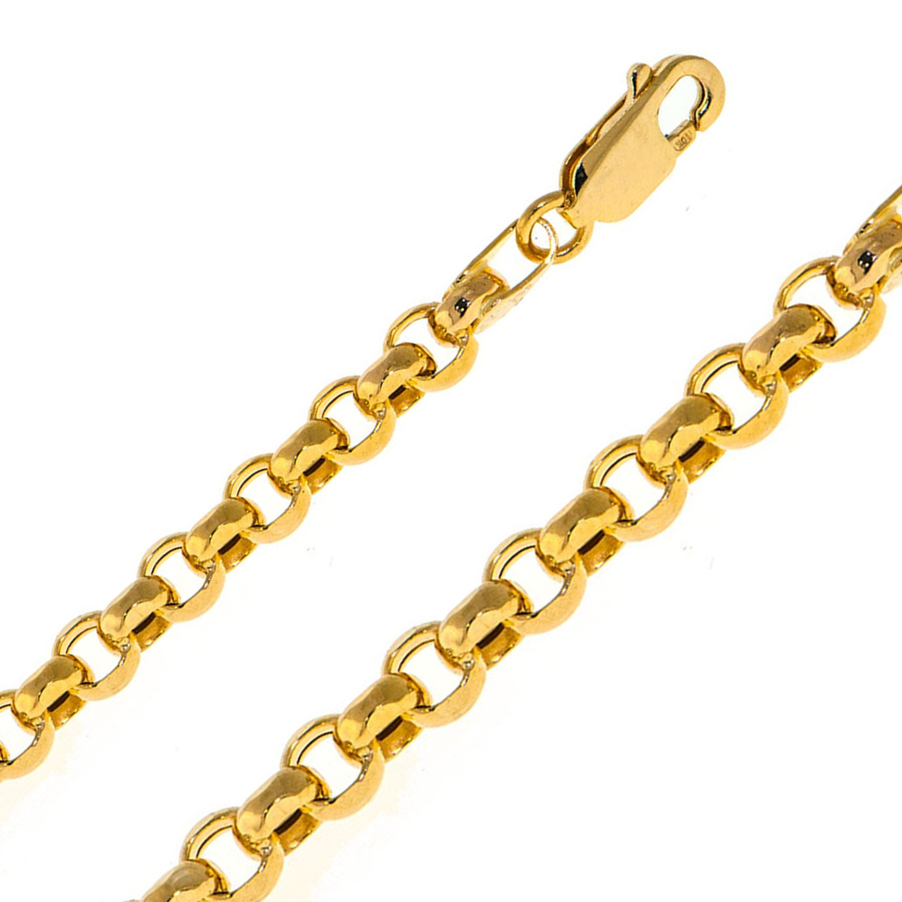 10k Yellow Gold 5mm Hollow Rolo Chain Necklace 22 Inches 10k Yellow Gold 5mm Hollow Rolo Chain Necklace 22 Inches