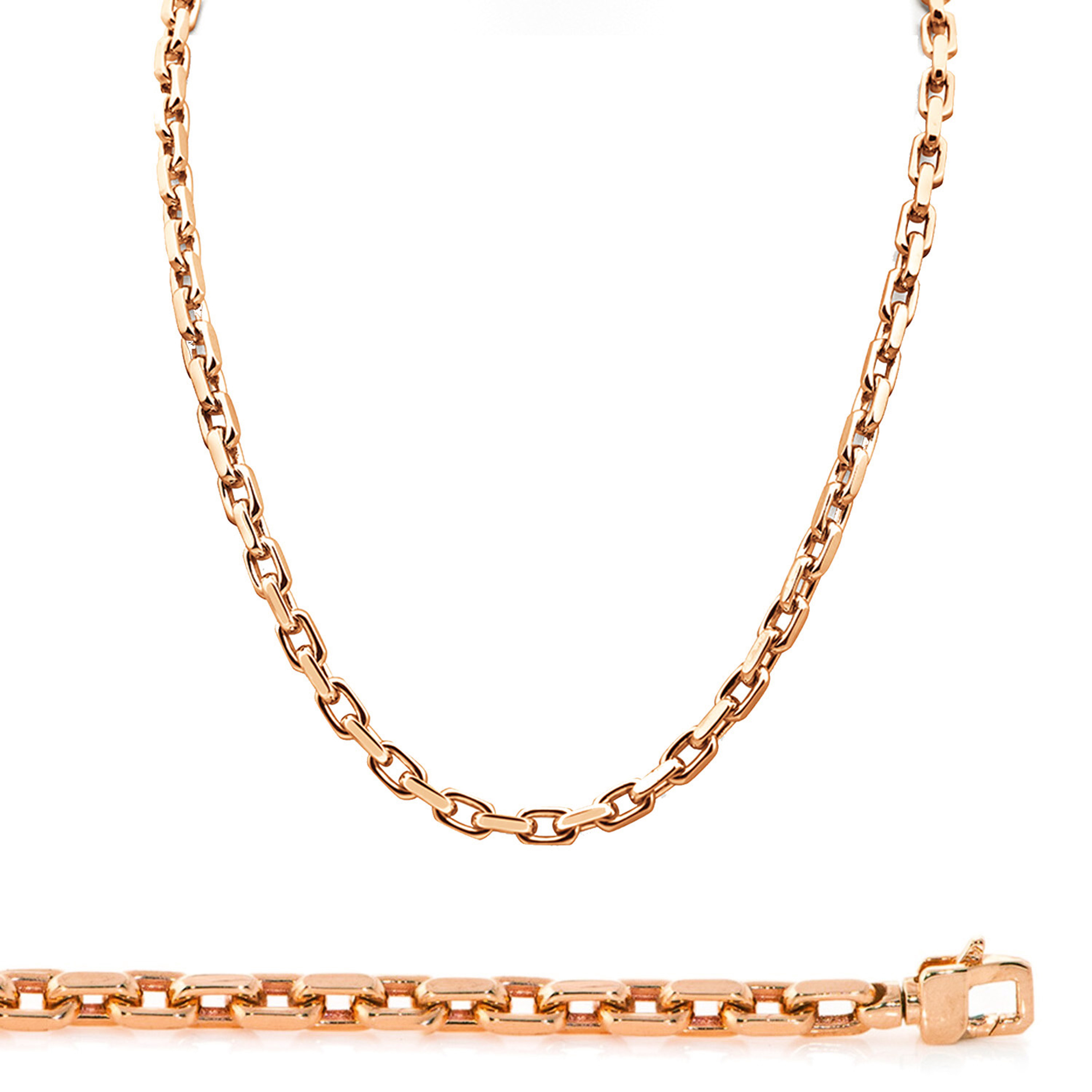 14K Rose Gold 4mm Handcrafted Rolo Bracelet 8 Inches 14K Rose Gold 4mm Handcrafted Rolo Bracelet 8 Inches