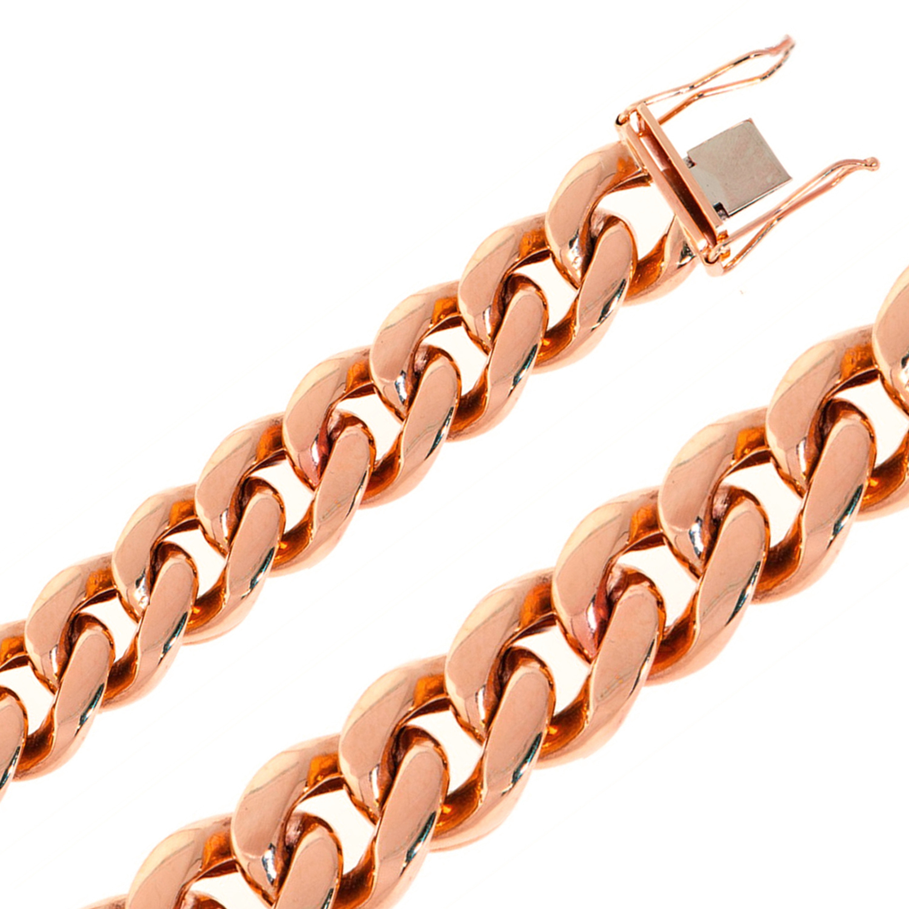 14K Rose Gold 22mm Miami Cuban Chain Necklace 24 Inches 14K Rose Gold 22mm Miami Cuban Chain Necklace 24 Inches