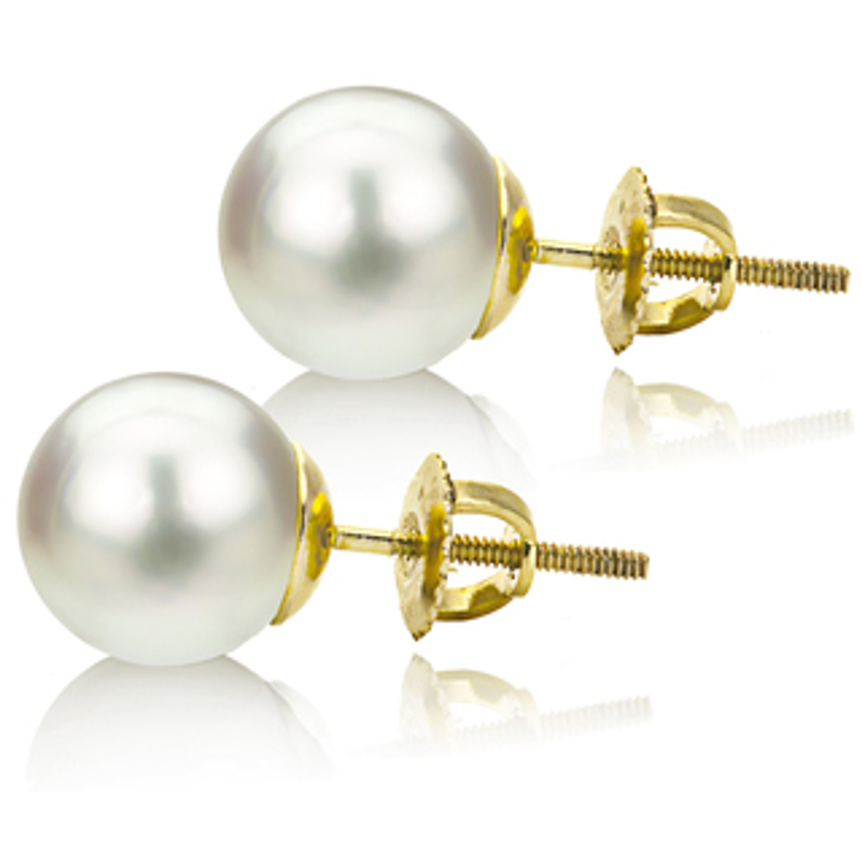 14k Gold White South Sea Pearl Earrings 11mm 14k Gold White South Sea Pearl Earrings 11mm