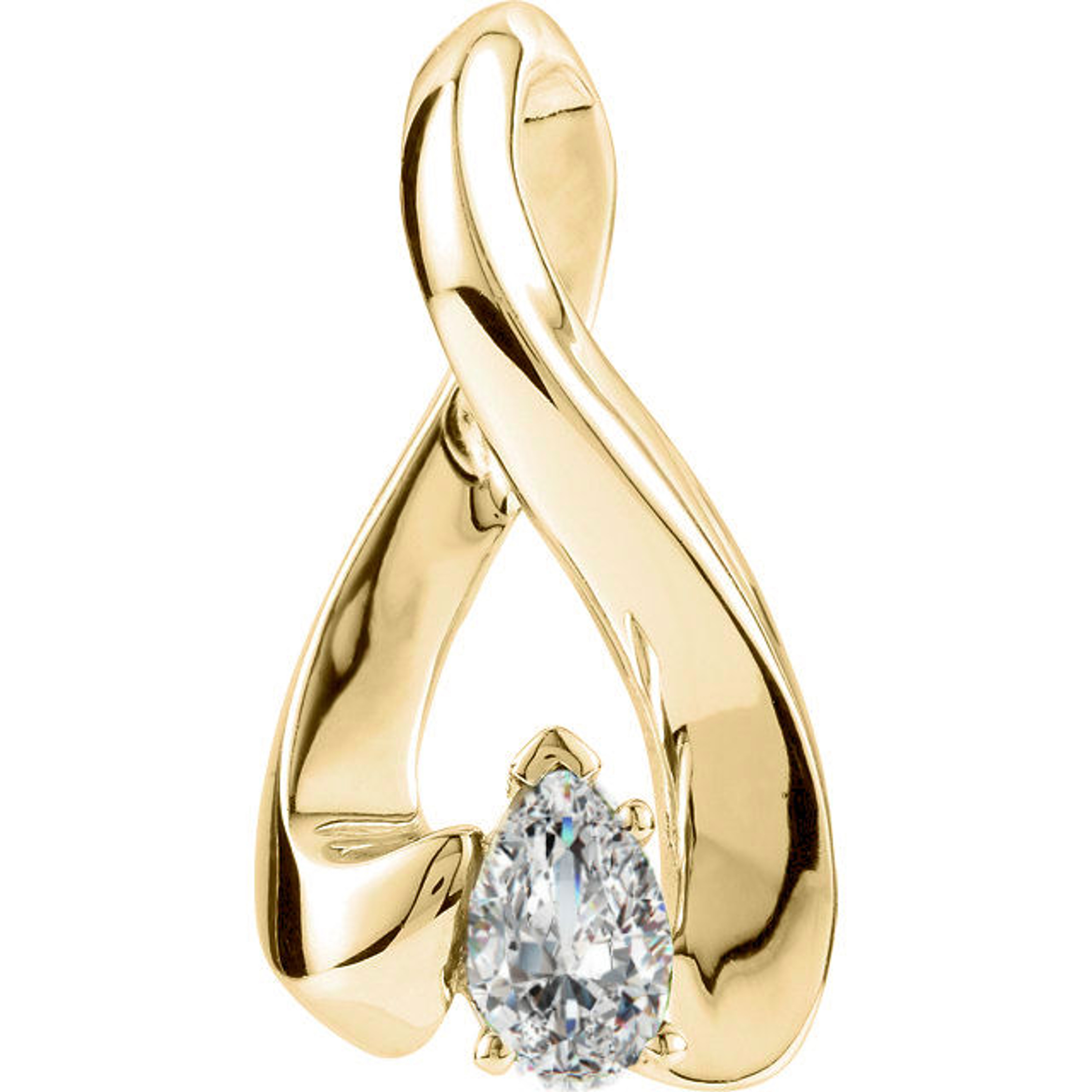 14k Yellow Gold Pear Shape Diamond Omega Slide 1.09 Ctw 14k Yellow Gold Pear Shape Diamond Omega Slide 1.09 Ctw