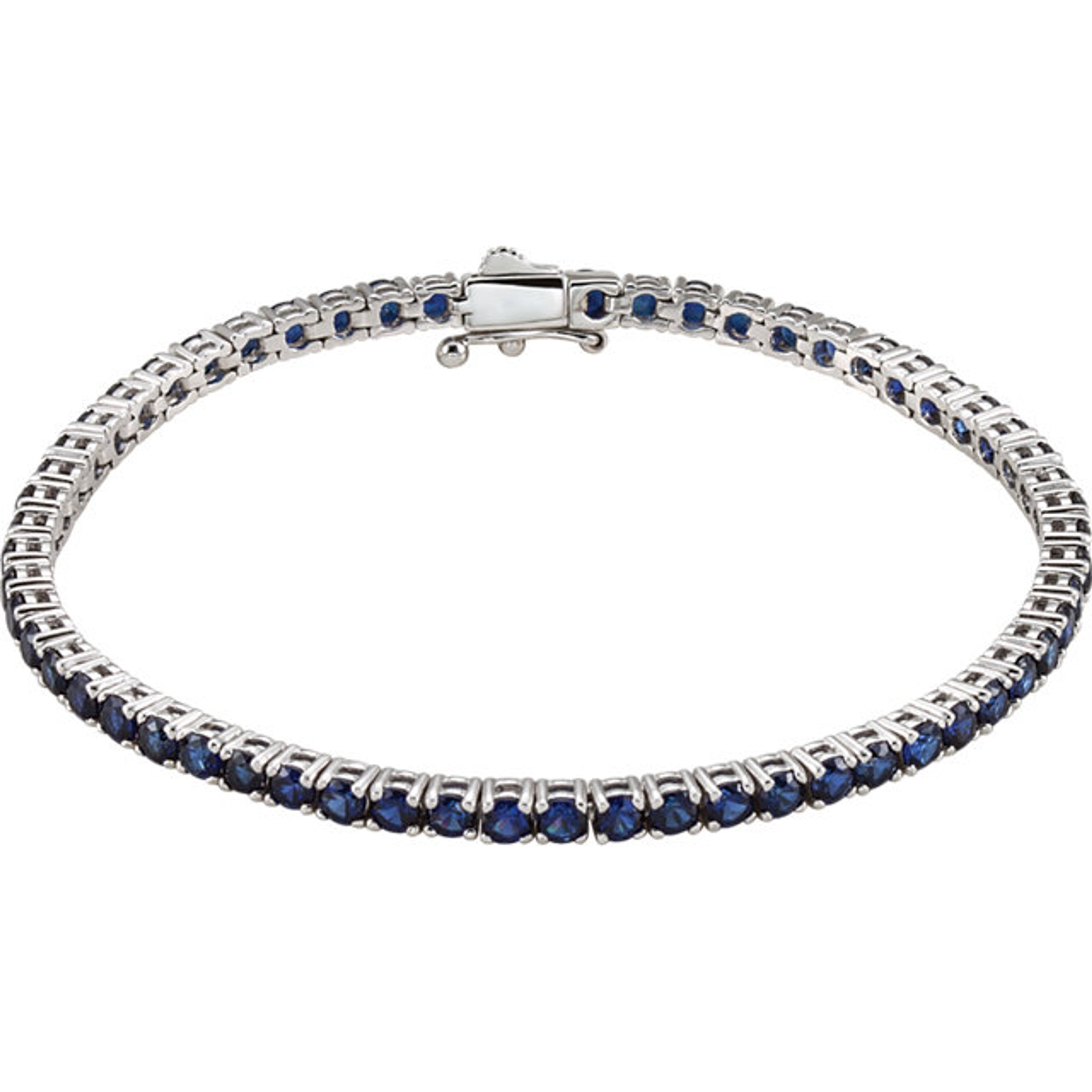 18kt White Gold Sapphire 6.0ct Diamond Tennis Bracelet 7.25" 18kt White Gold Sapphire 6.0ct Diamond Tennis Bracelet 7.25"