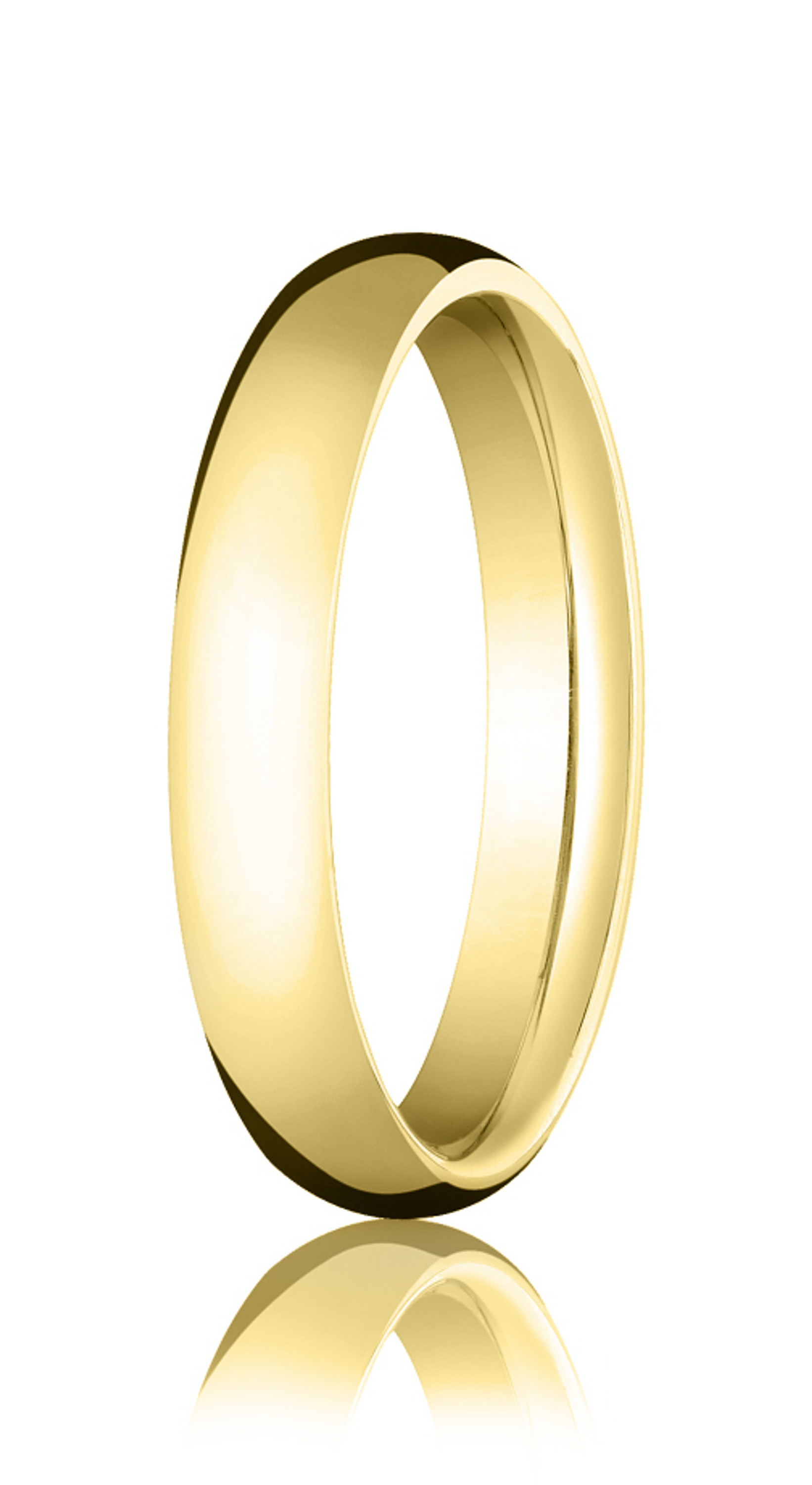 22K Gold 4mm High Polished Comfort Fit Domed Wedding Band 22K Gold 4mm High Polished Comfort Fit Domed Wedding Band