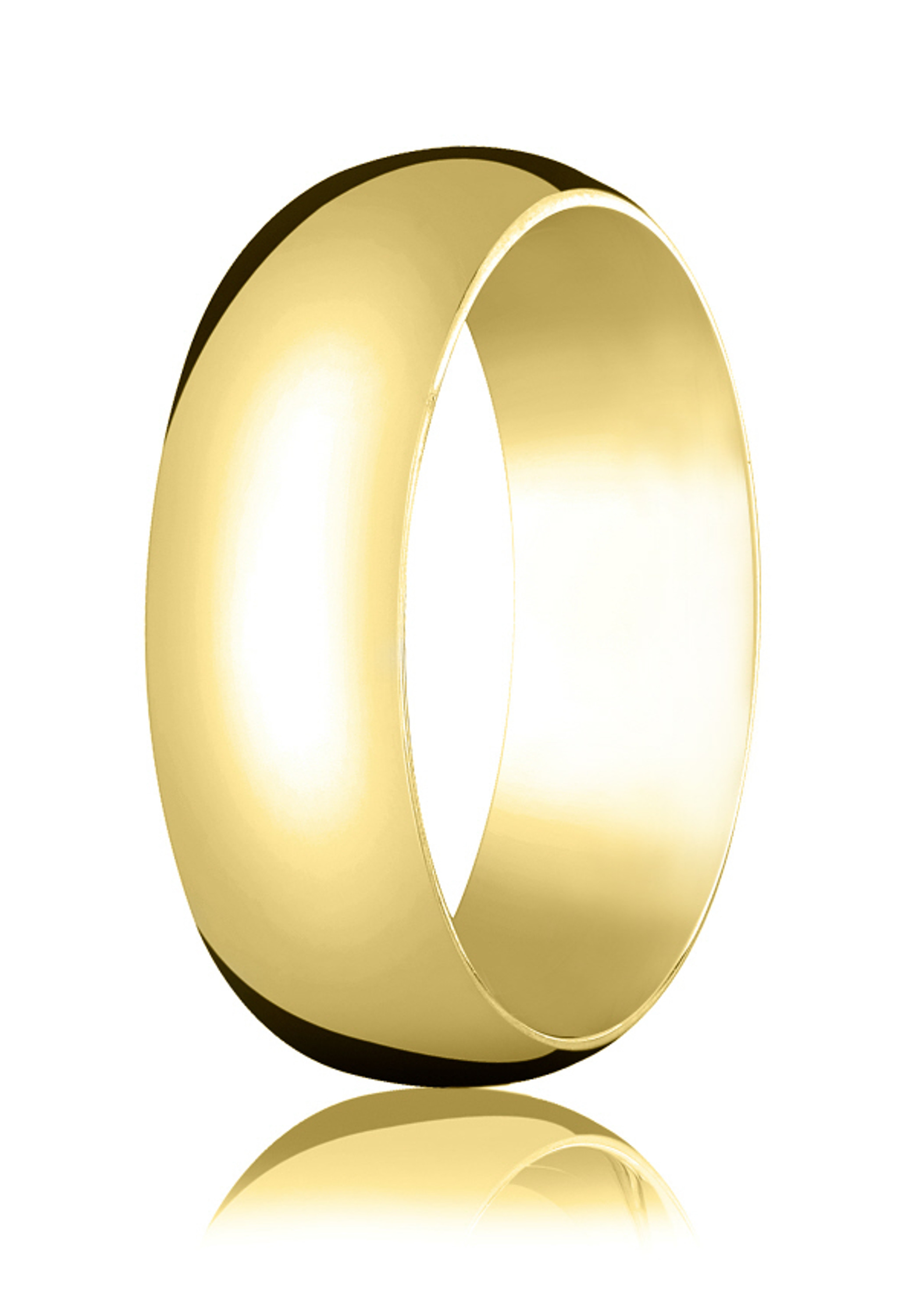 22K Gold 6mm High Polished Comfort Fit Domed Wedding Band 22K Gold 6mm High Polished Comfort Fit Domed Wedding Band
