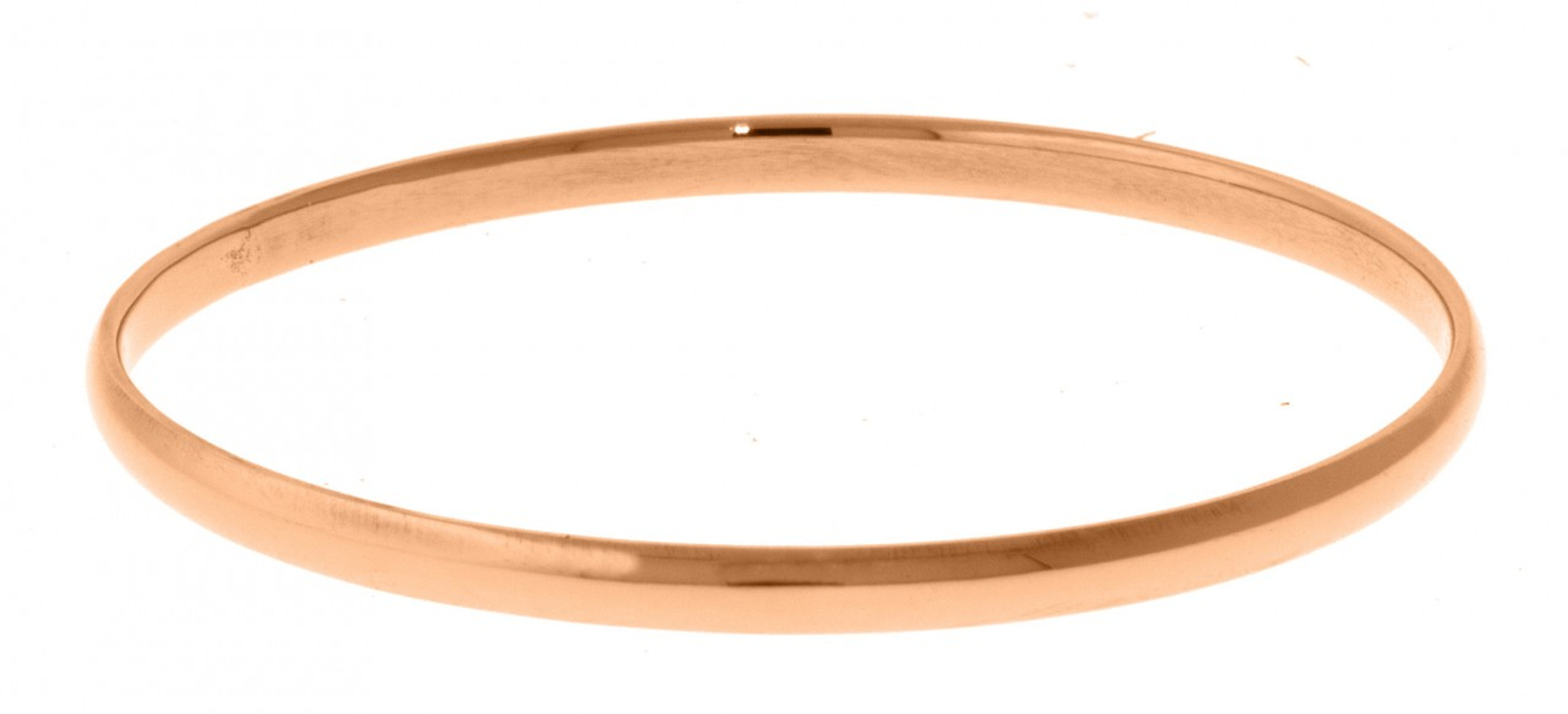 14k Rose Gold 4mm Comfort Fit High Polished Slip-on Solid Bangle 7.5 Inches 14k Rose Gold 4mm Comfort Fit High Polished Slip-on Solid Bangle 7.5 Inches