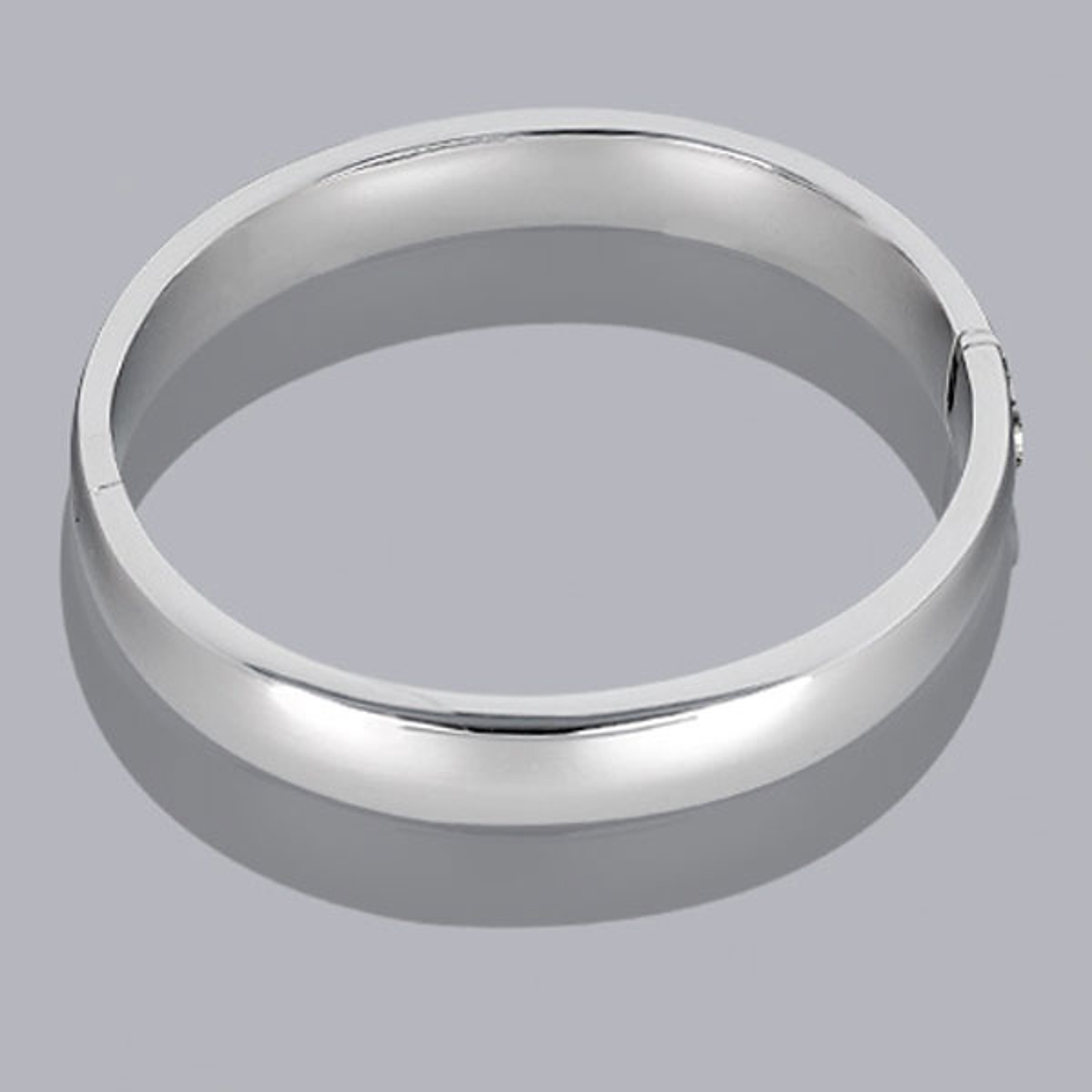 14k White Gold 10.mm Wide Polished Hinged Bangle 7.0 Inches 14k White Gold 10.mm Wide Polished Hinged Bangle 7.0 Inches