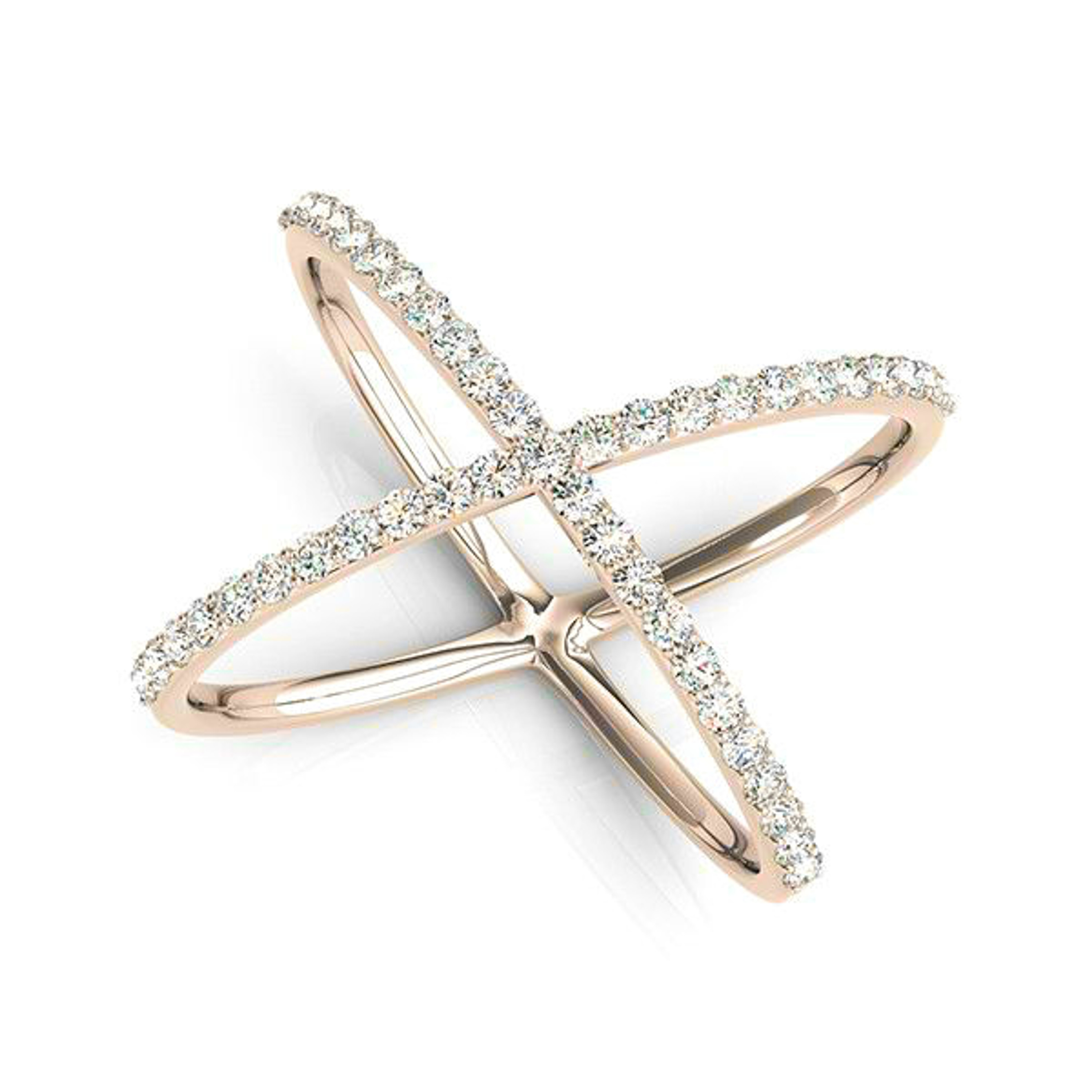 14k Yellow Gold  1/2 CTW X Crisscross Diamond Ring 14k Yellow Gold  1/2 CTW X Crisscross Diamond Ring