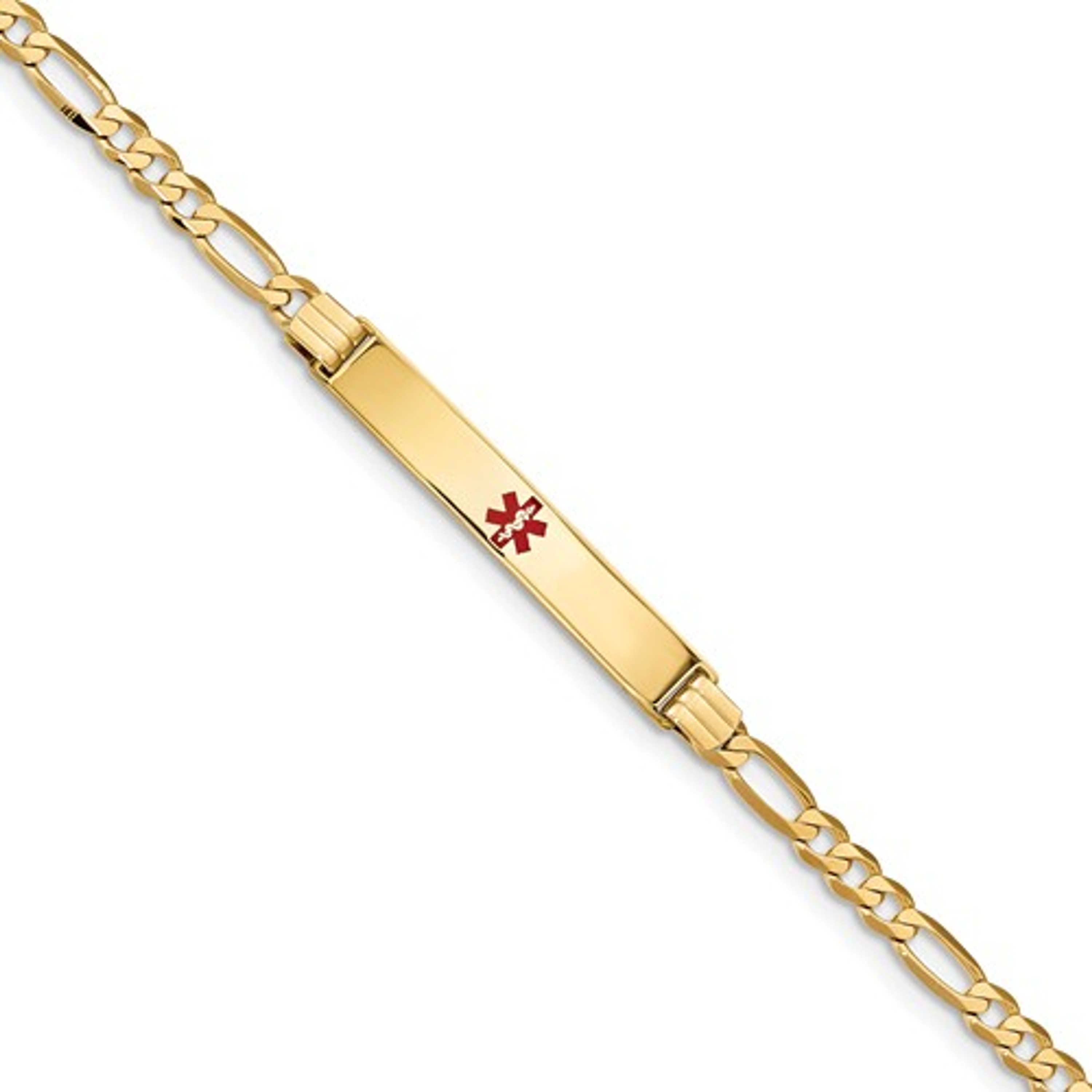 14k Gold 4.5mm Medical Id Bracelet 7 Inches 14k Gold 4.5mm Medical Id Bracelet 7 Inches