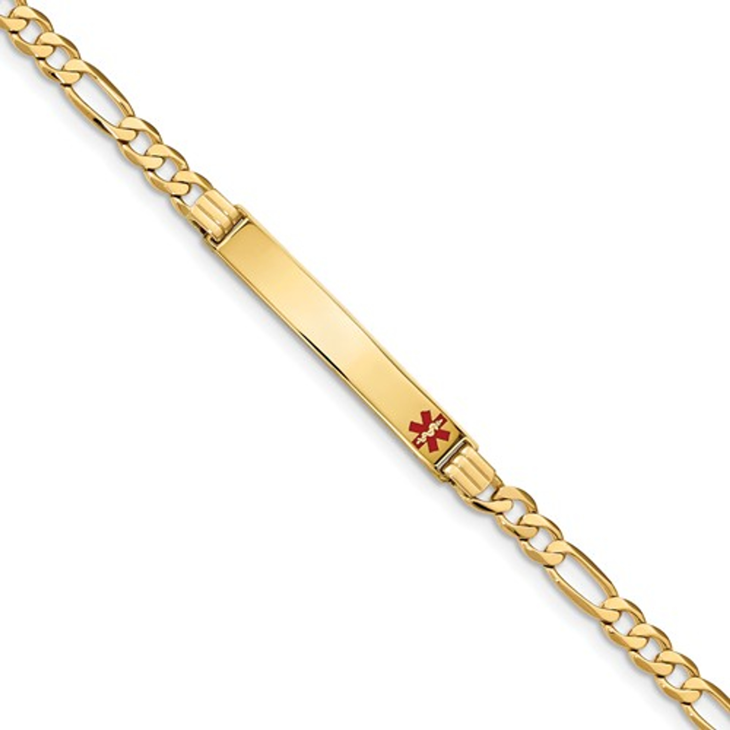14k Gold 6.0mm Medical Id Bracelet 7 Inches 14k Gold 6.0mm Medical Id Bracelet 7 Inches