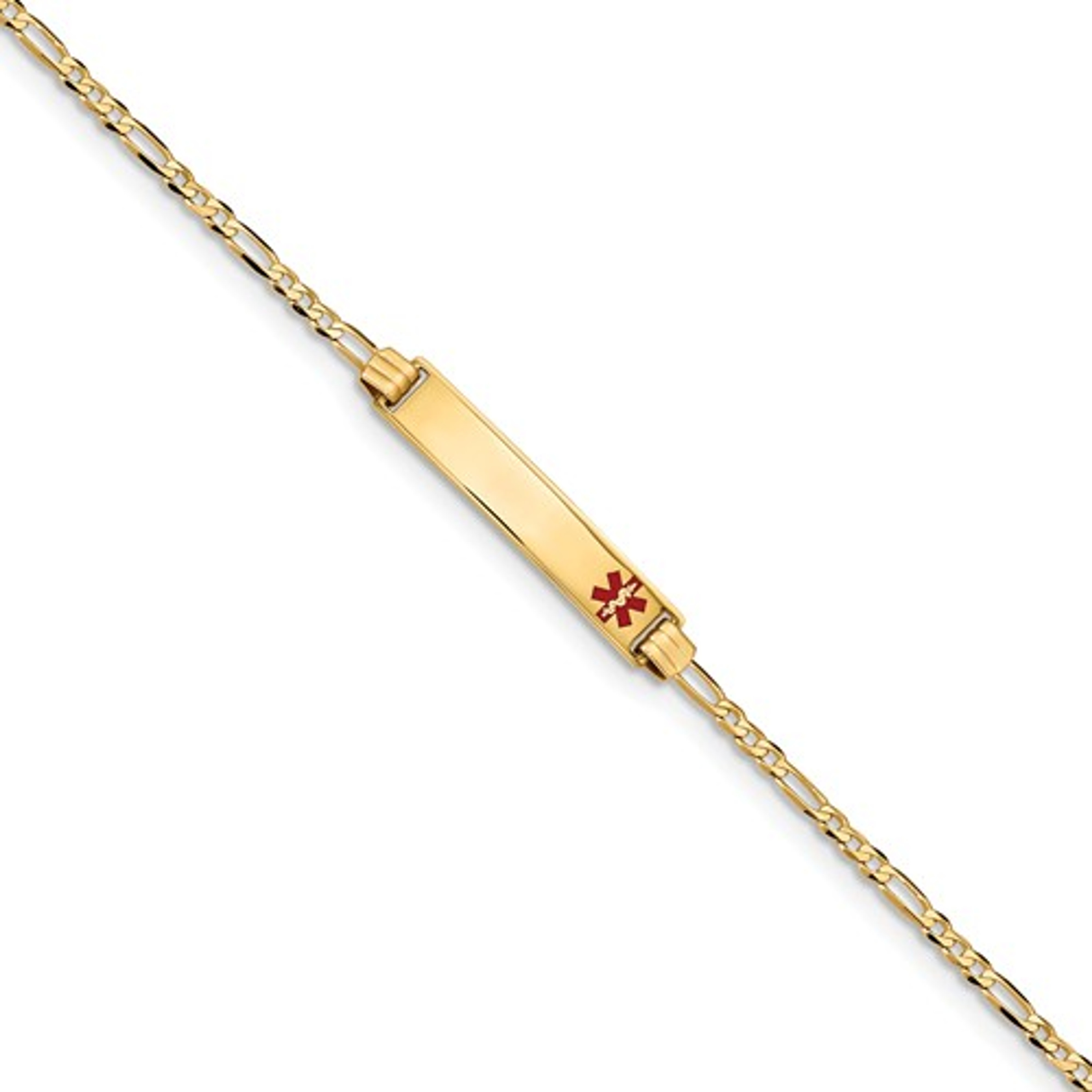 14k Gold 3mm Childrens Medical Id Bracelet 6 Inches 14k Gold 3mm Childrens Medical Id Bracelet 6 Inches