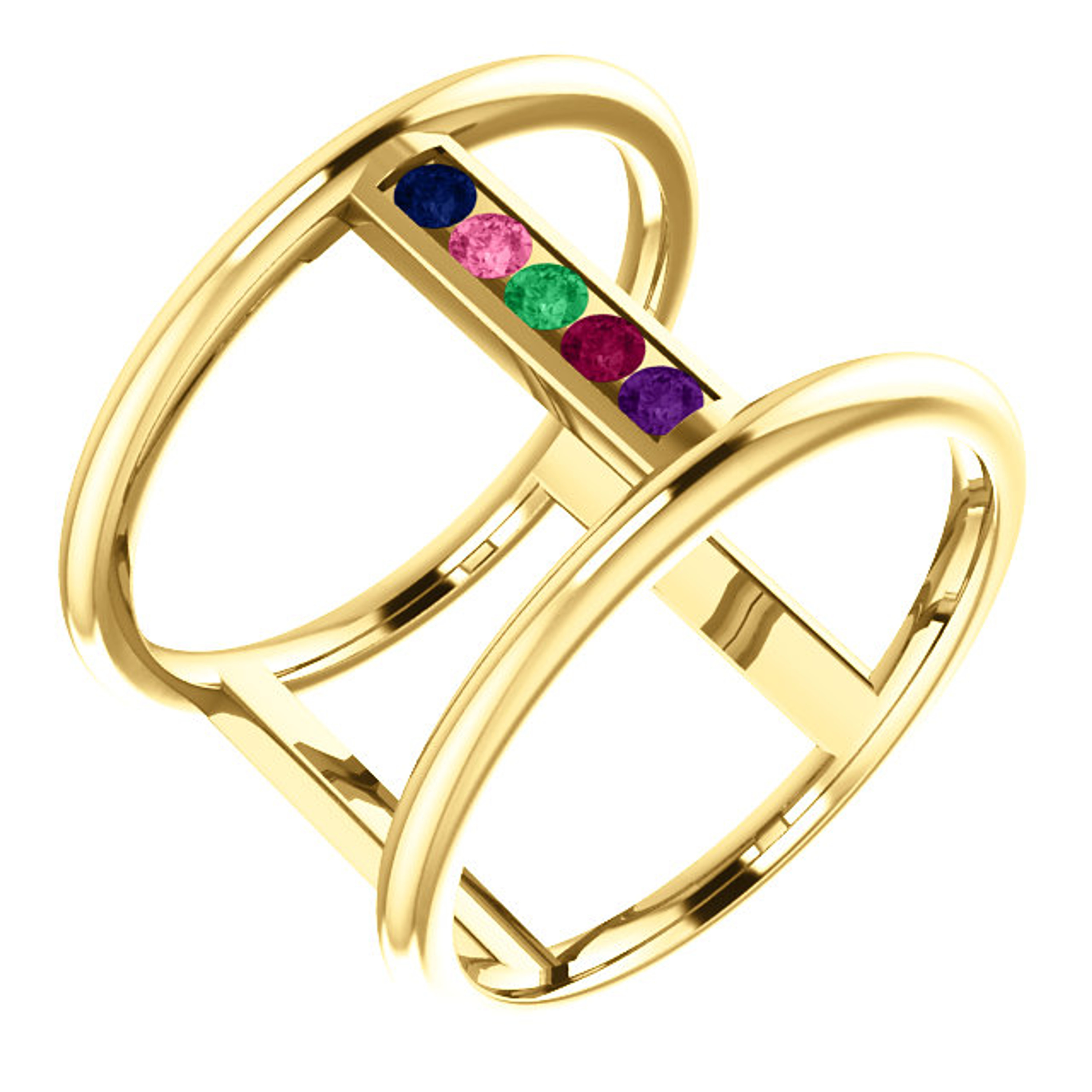 14k Gold Family Mother's Ring, 5 Stone (Available in 1.2,3,4,5 Stones) #71950 14k Gold Family Mother's Ring, 5 Stone (Available in 1.2,3,4,5 Stones) #71950