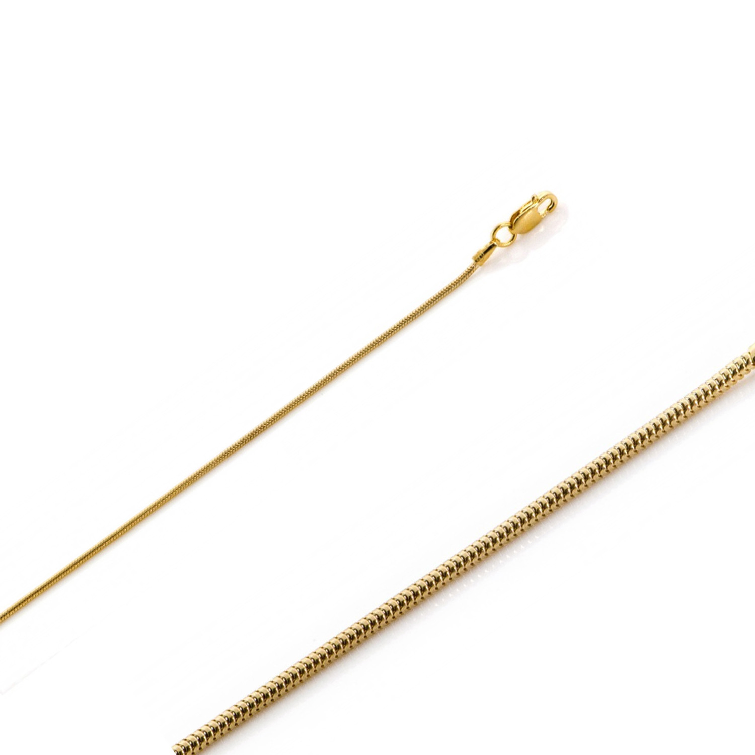 14K Yellow Gold 1.2mm Round Snake Snake Bracelet7 Inches 14K Yellow Gold 1.2mm Round Snake Snake Bracelet7 Inches