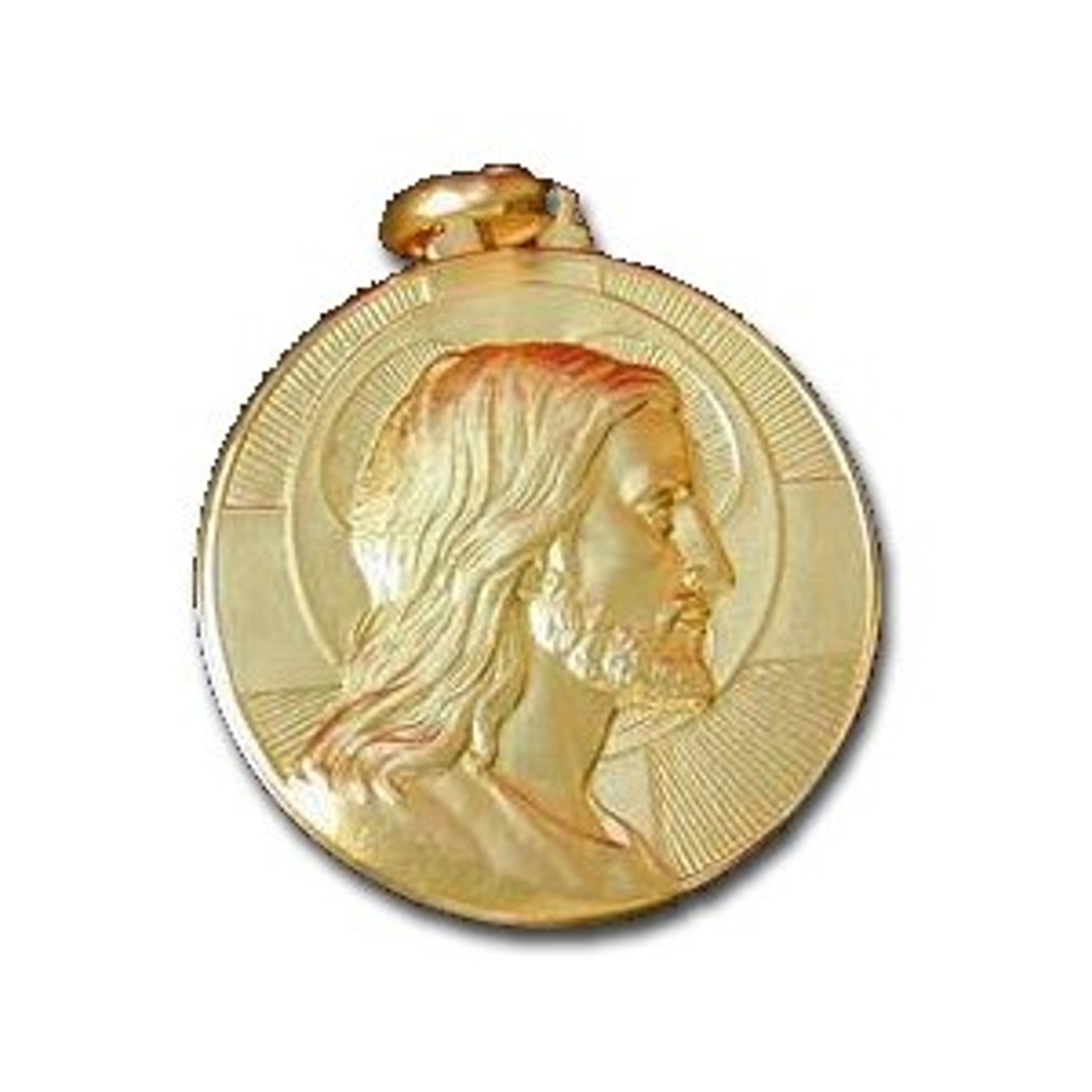 14kt Yellow Gold 12.0 mm Round Jesus Chirst Our Lord Medal 14kt Yellow Gold 12.0 mm Round Jesus Chirst Our Lord Medal