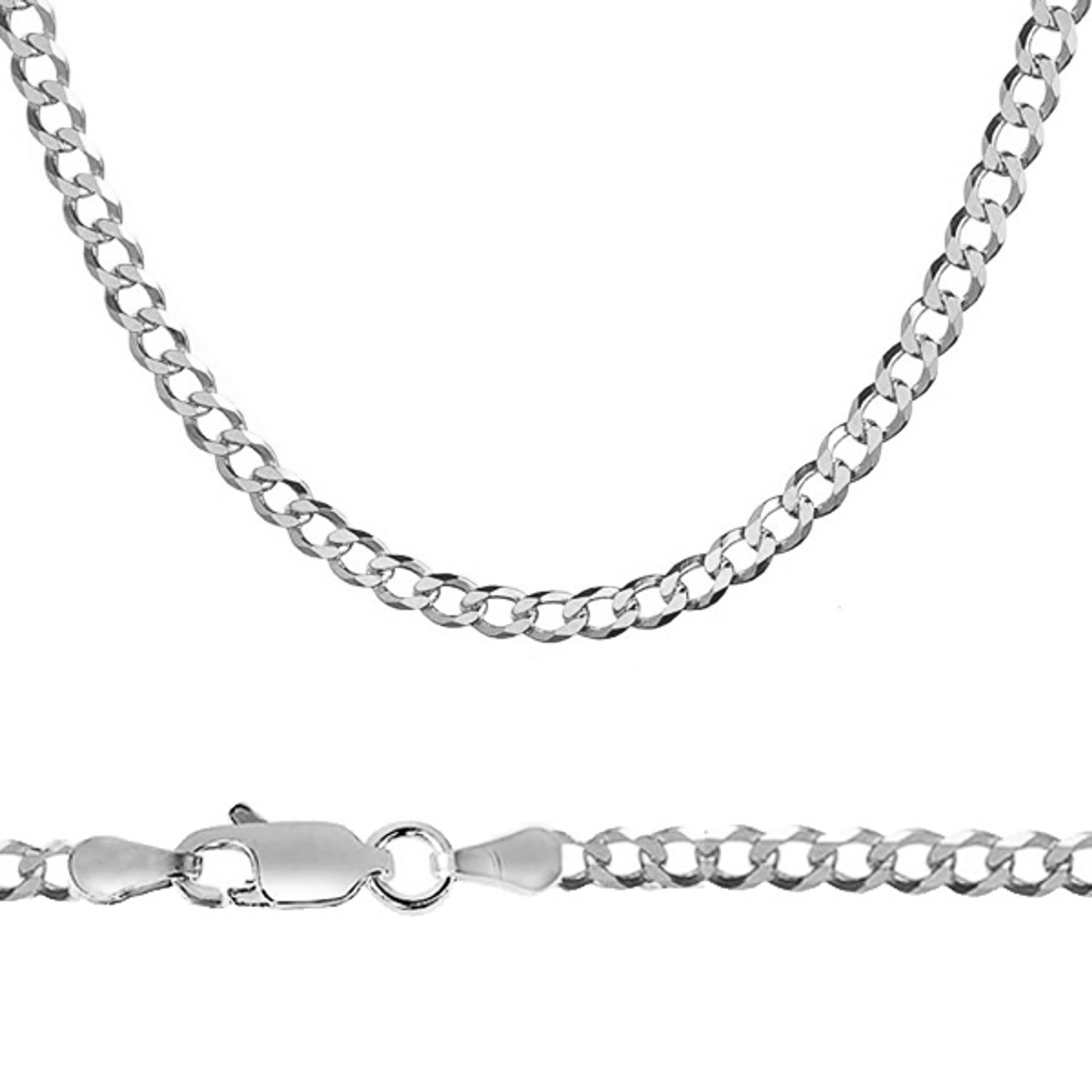 10k White Gold 5mm Flat Curb Bracelet 7.5 Inches 10k White Gold 5mm Flat Curb Bracelet 7.5 Inches